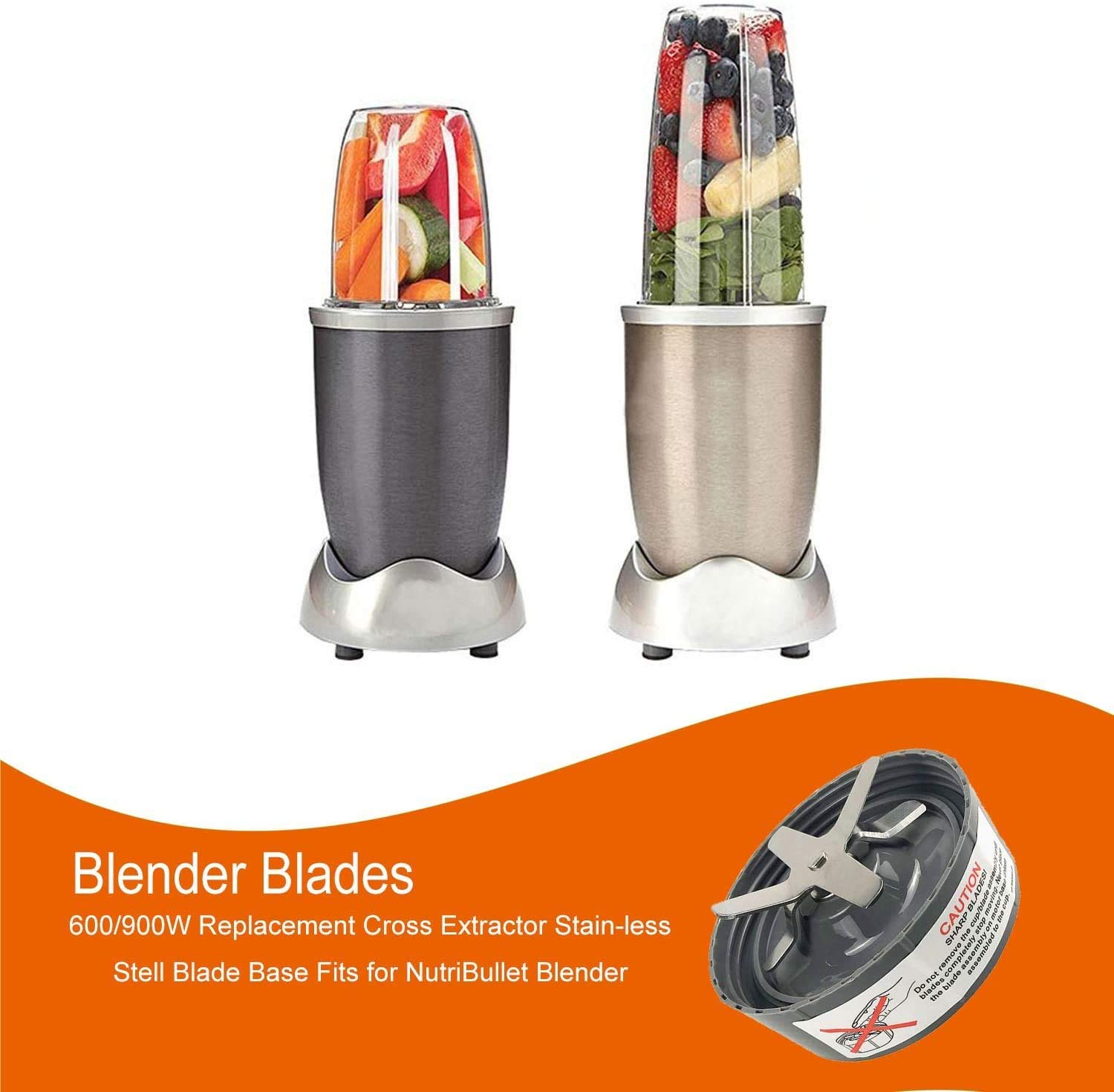 TIMESETL 2 Pack Replacement Extractor Blades & 2 Extra Silicone Gasket Seal Rings - Compatible with Nutribullet 600W & 900W NB-101B NB-101S NB-201 Juicer Blenders - Perfect for Smoothies, Juicing & Food Prep