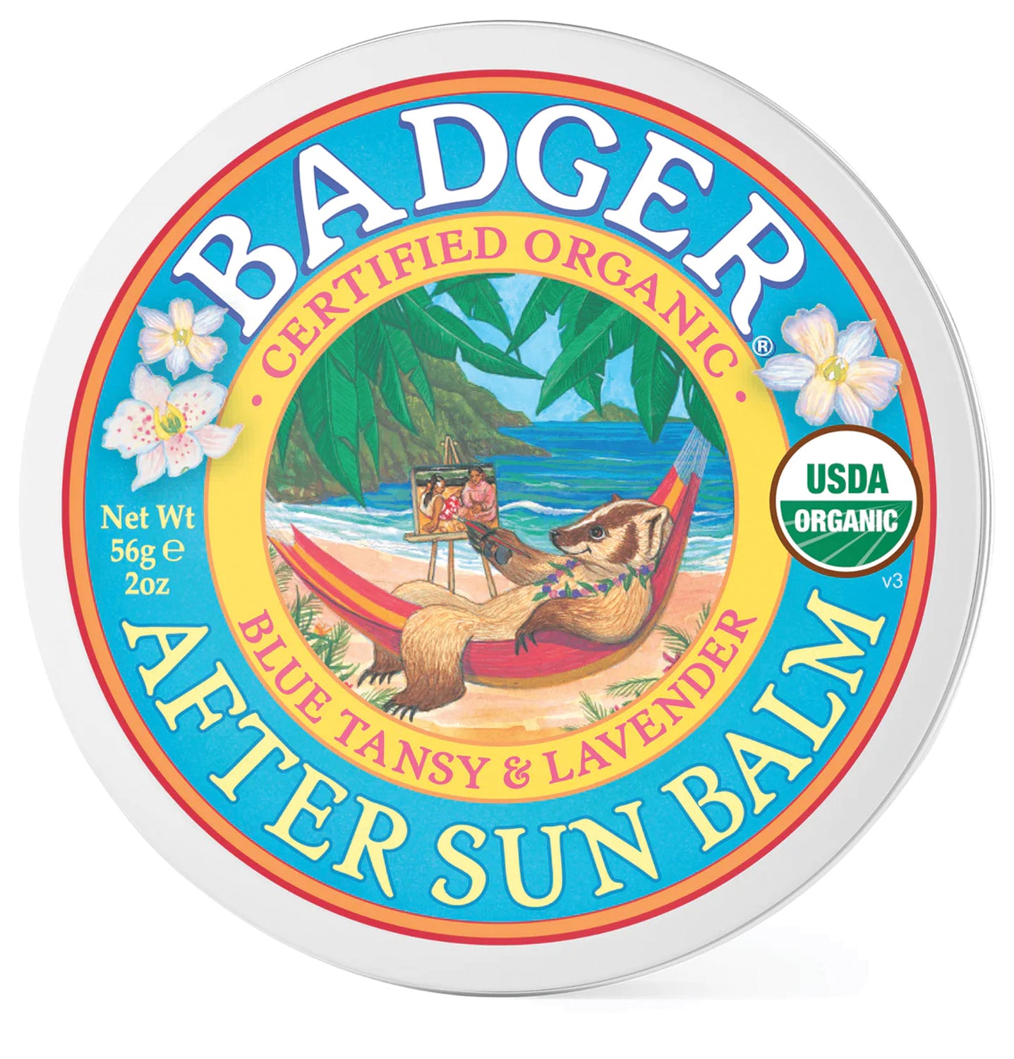 Badger Coconut After Sun Balm Tin - Natural Soothing Relief for Sunburned & Sun-Kissed Skin | Post-Sun Care for Beach, Pool & Outdoor Activities