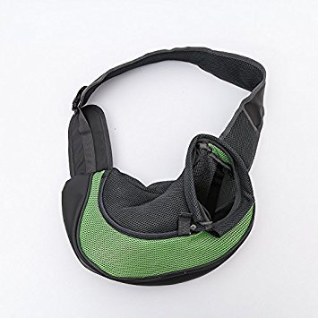 Portable Pet Carrier for Dogs & Cats - Lightweight Single Shoulder Travel Bag for Outdoor Adventures (Green, Small) - Perfect for Hiking, Vet Visits & Airplane Travel