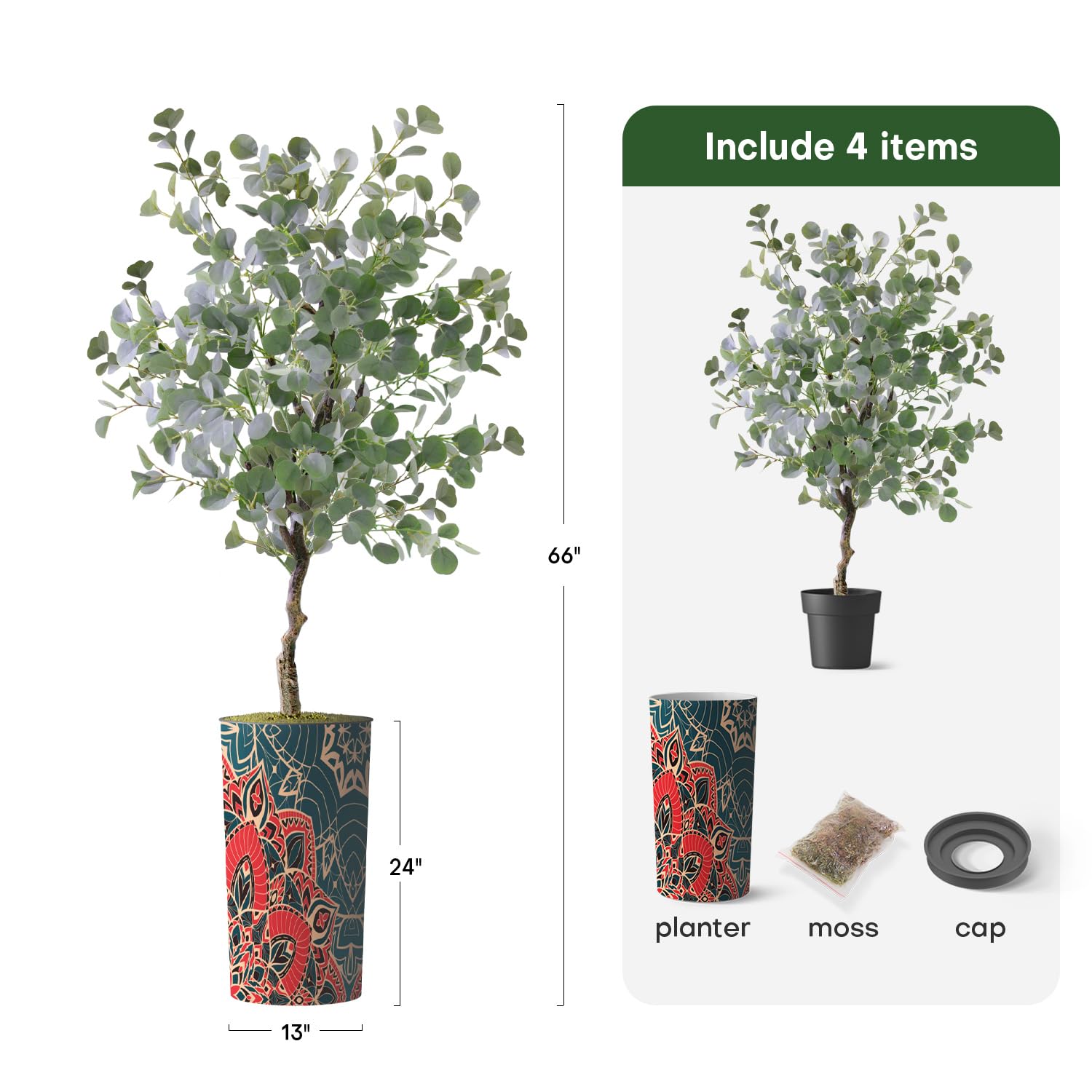 Modern Mandala Pattern Planter with 66