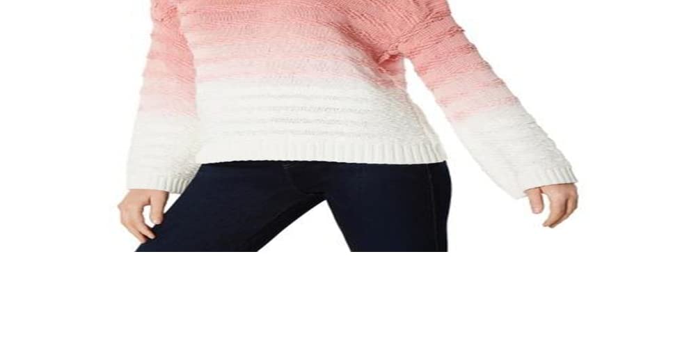 INC Women's Cotton Ombre Funnel-Neck Sweater Pink XXL - Cozy Pullover for Fall & Winter, Casual Outfits, Office Wear & Holiday Fashion
