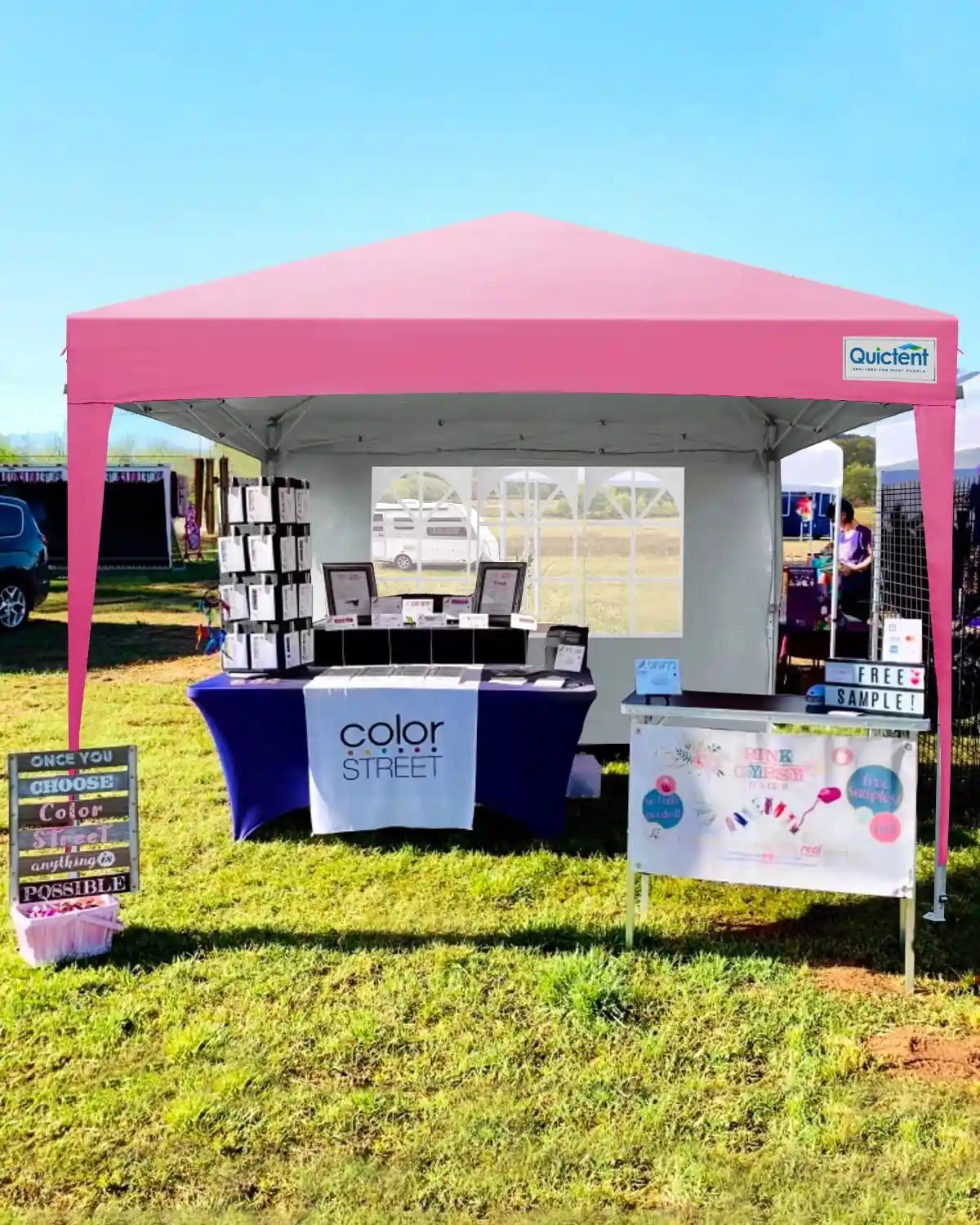 10'x10' Upgraded Pop Up Canopy Tent with Sidewalls - Waterproof & UV Protection for Outdoor Events, Parties, Camping, and Beach Use