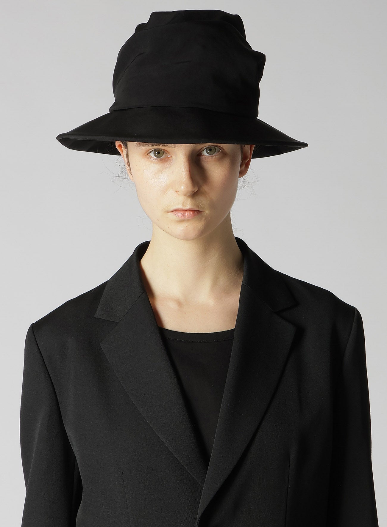 Crepe de Chine Draped Tucked Hat - Elegant Women's Fashion Accessory for Parties, Weddings & Special Occasions
