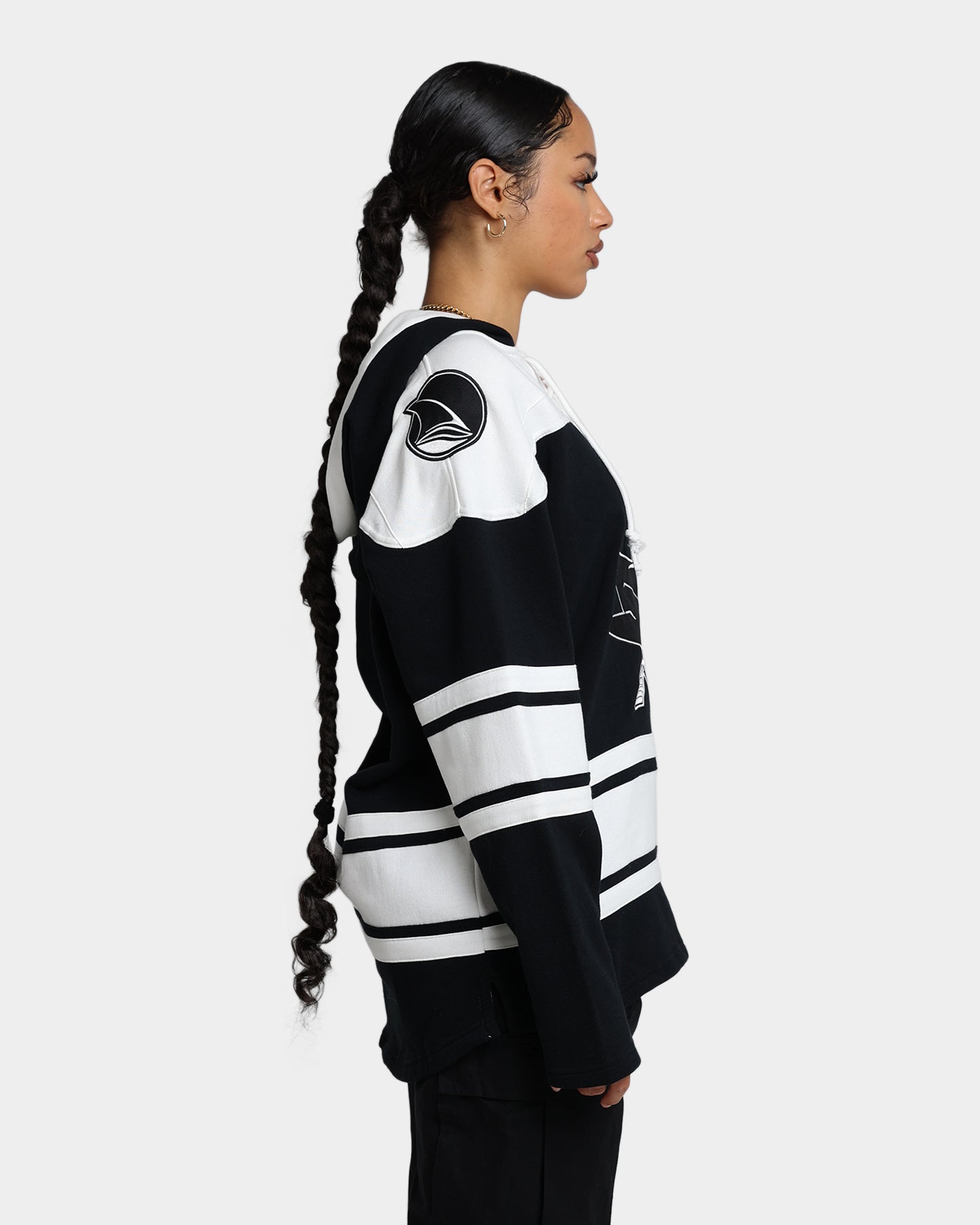 47 Brand San Jose Sharks Superior Lacer Hoodie - Men's NHL Hockey Pullover Sweatshirt (Jet Black) - Perfect for Game Day, Casual Wear & Outdoor Activities
