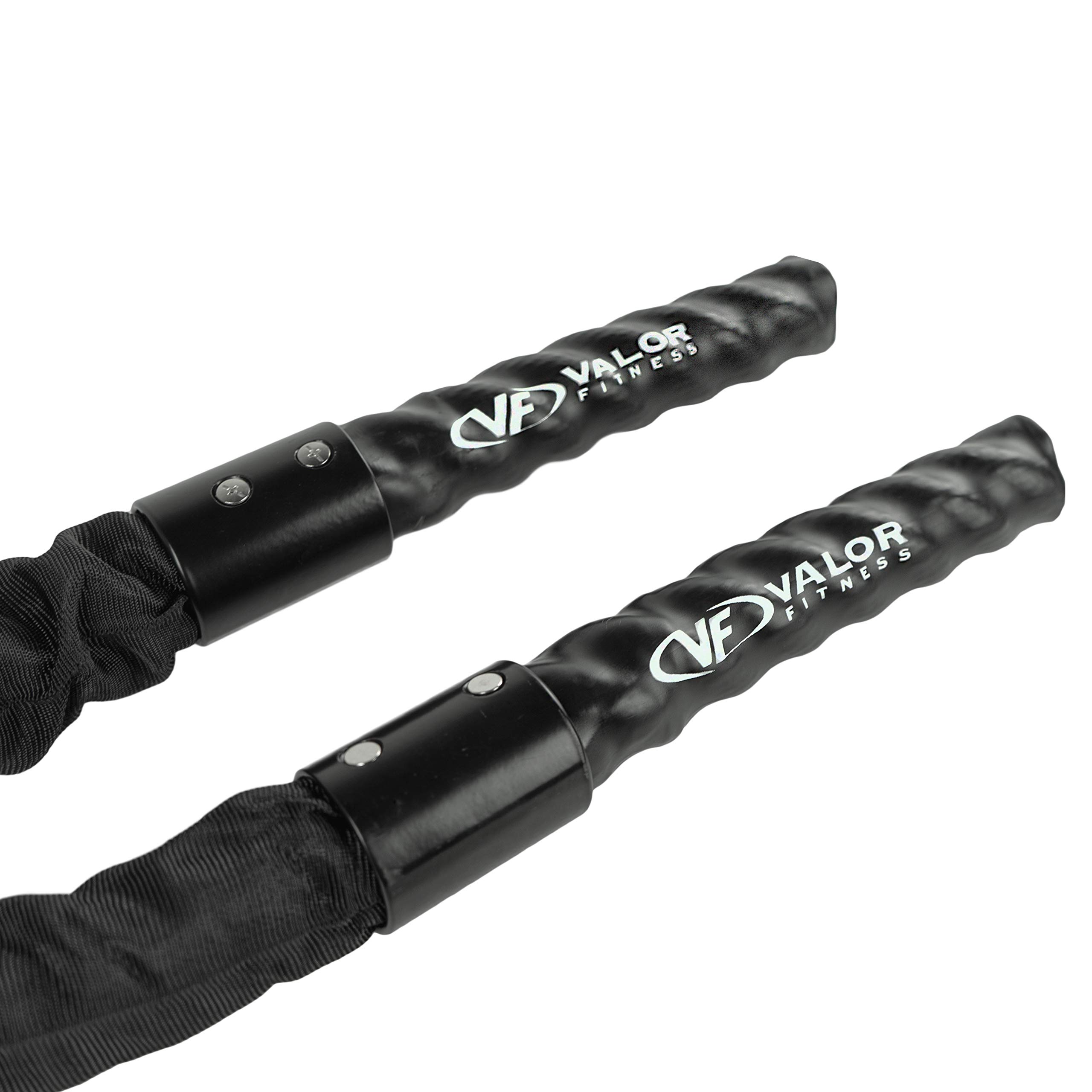 Valor Fitness 40-Foot Battle Ropes - Heavy Duty Braided Nylon Exercise Rope with Protective Sleeve for CrossFit, HIIT & Strength Training - Perfect for Home Gym, Outdoor Workouts & Fitness Classes