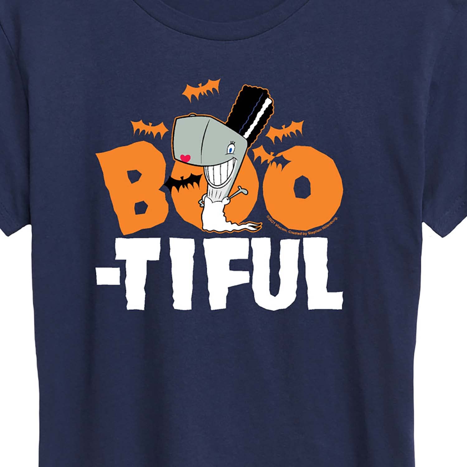 HYBRID APPAREL Women's Spongebob Squarepants Boo-Tiful Halloween Graphic Tee - Short Sleeve Cotton T-Shirt for Casual Wear & Costume Parties