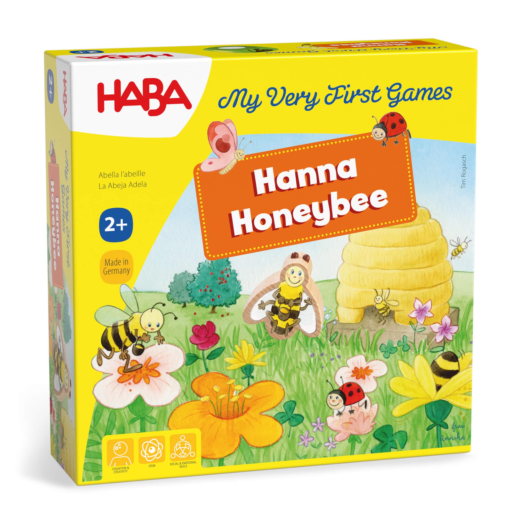 HABA My Very First Games - Hanna Honeybee - 2 Cooperative Color Learning Board Games for Toddlers Age 2-4 | Preschool Educational Toys | Made in Germany | Perfect for Family Game Night & Early Childhood Development