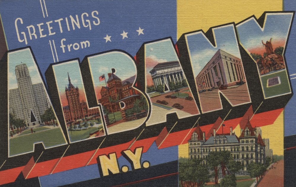 Greetings From Albany, New York #2 - 12x18 Inch Vintage Travel Poster Wall Art for Home & Office Decor | Perfect for Living Room, Bedroom, or Gift