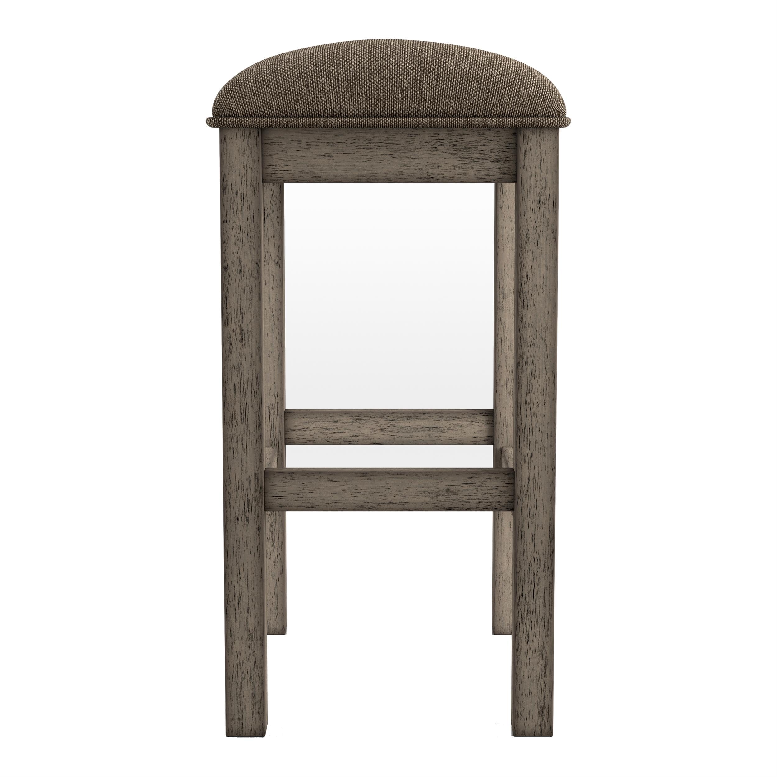Furniture of America Gorse Wood Saddle Counter Stool Set of 2 - Rustic Chestnut Bar Stools for Kitchen Island, Breakfast Nook & Home Decor