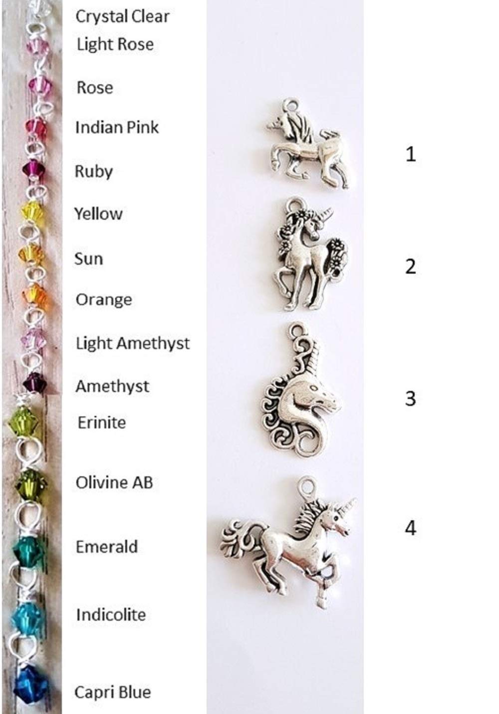 Personalized Initial Unicorn Charm Necklace with Genuine Crystal - Handmade Jewelry Gift for Women, Girls, Teens | Birthday, Christmas, Valentine's Day Present