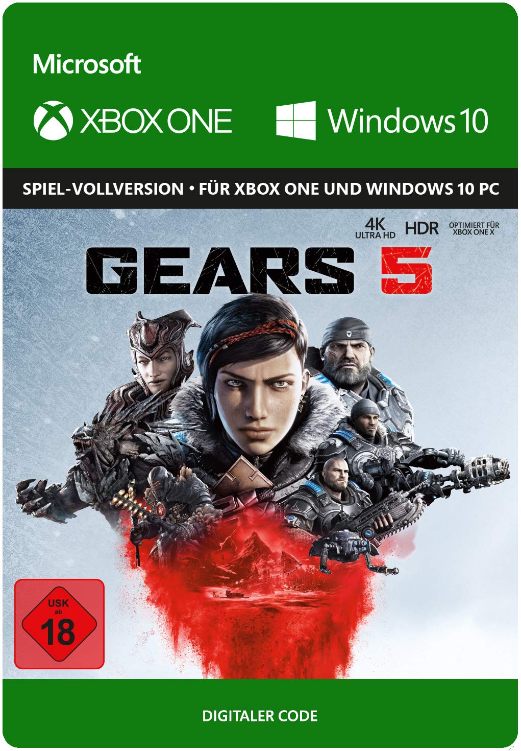 Gears 5 Standard Edition - Xbox One & Windows 10 PC Digital Download Code | Action-Packed Shooter Game for Epic Battles & Multiplayer Gaming