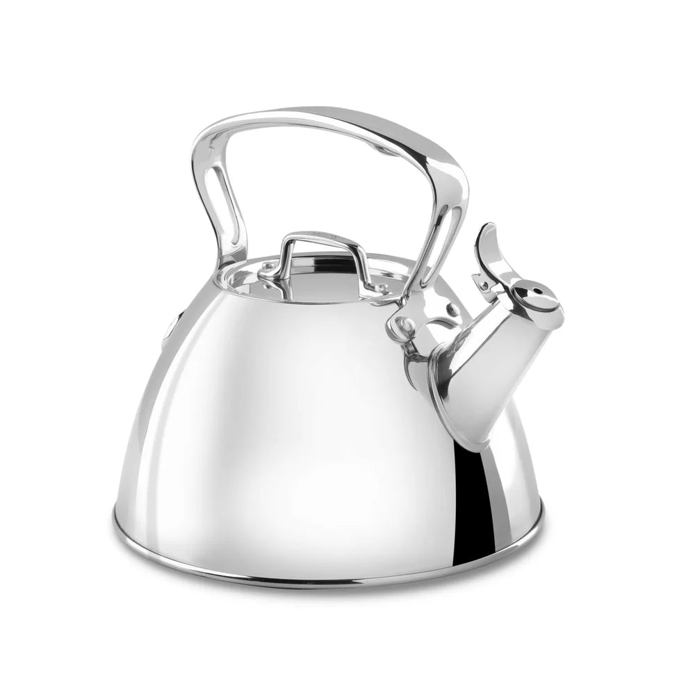 ALL CLAD Premium Stainless Steel Tea Kettle 2QT (2 Quart) - Durable & Fast Boiling Water Kettle for Stovetop Use - Perfect for Tea, Coffee & Hot Water in Kitchen, Office or Camping