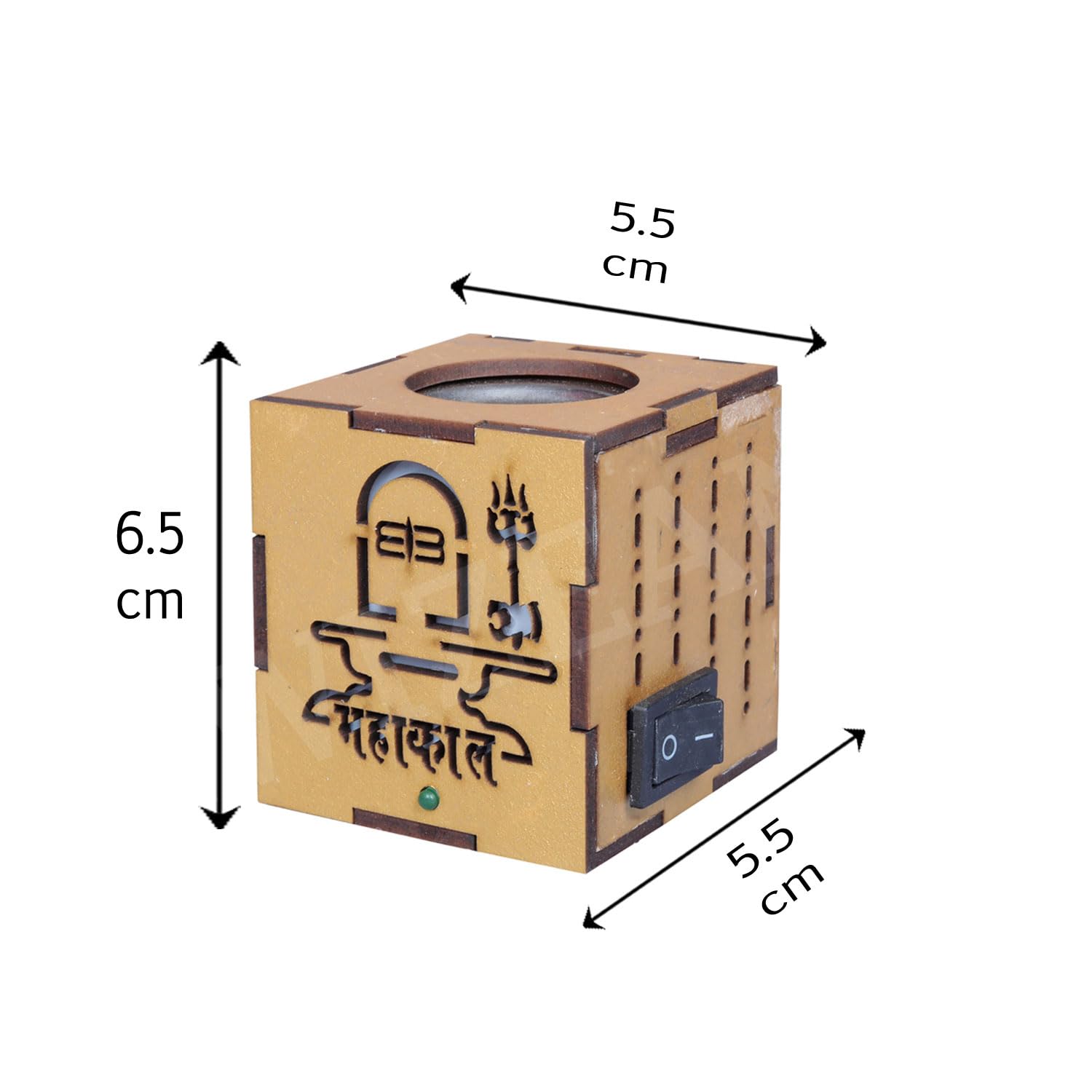 KWIZEAN Electric Camphor Burner Machine - Wooden Karpooram Kapoor Dani Diffuser with Stand for Home Fragrance & Aromatherapy (Pack of 1) - Perfect for Meditation, Yoga, Pooja Rooms and Relaxation Spaces