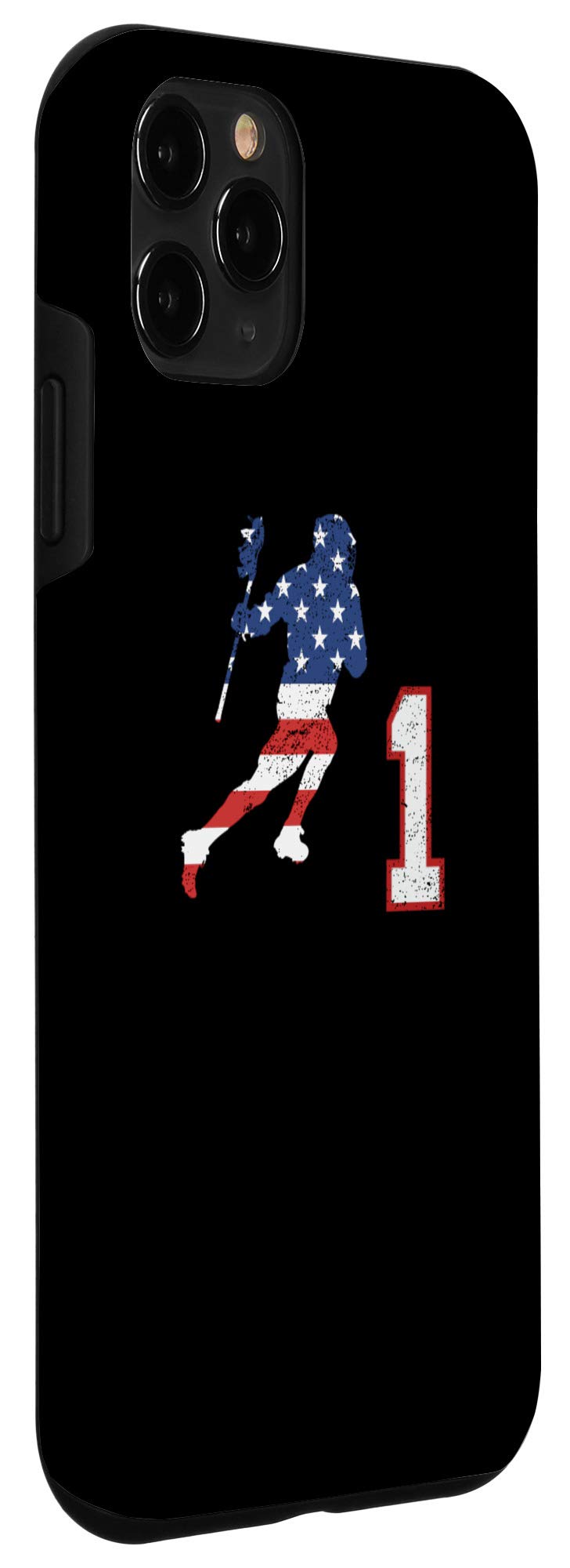 iPhone 11 Pro Protective Phone Case with American Flag Design - Perfect for Lacrosse Players & Patriotic Sports Enthusiasts