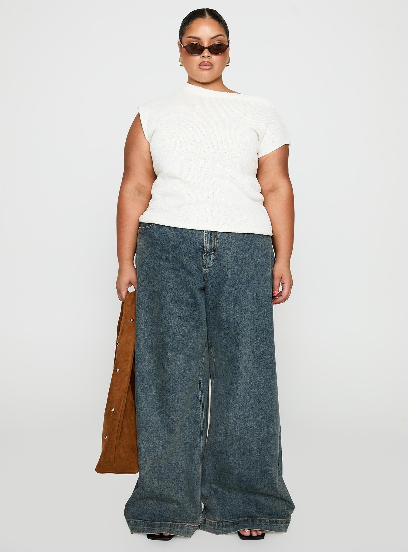 Ashfield Off Shoulder Top for Women - White Curve Flowy Blouse for Casual Outings & Summer Vacations