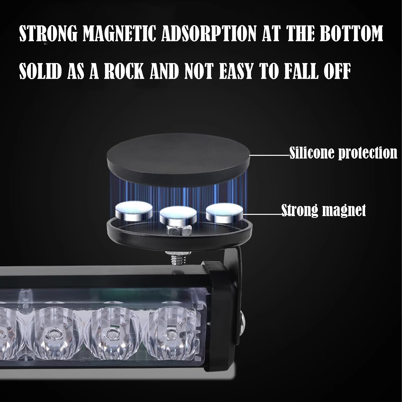 Car Strong Magnetic Flashlight with Remote Control - LED Magnetic Light Bar for Emergency Warning, Strobe & Safety (2 Pack, Red & Blue) - Perfect for Roadside Emergencies, Off-Road Adventures & Vehicle Breakdowns