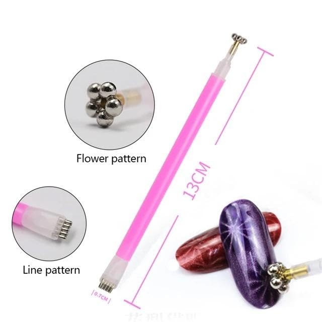 3D 9D Magnetic Nail Art Pens - Cat Eye Nail Polish Magnet Tool Set (3Pcs, Multicolor) for Professional Salon & DIY Home Manicures