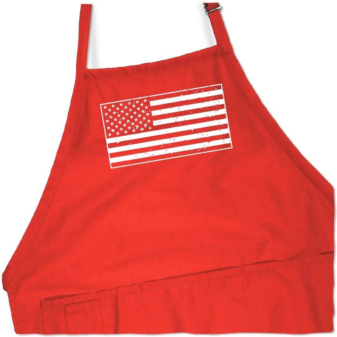 Adjustable USA Flag BBQ Apron for Men - One Size Fits All - Perfect for Grilling, Barbecue Parties & Outdoor Cooking