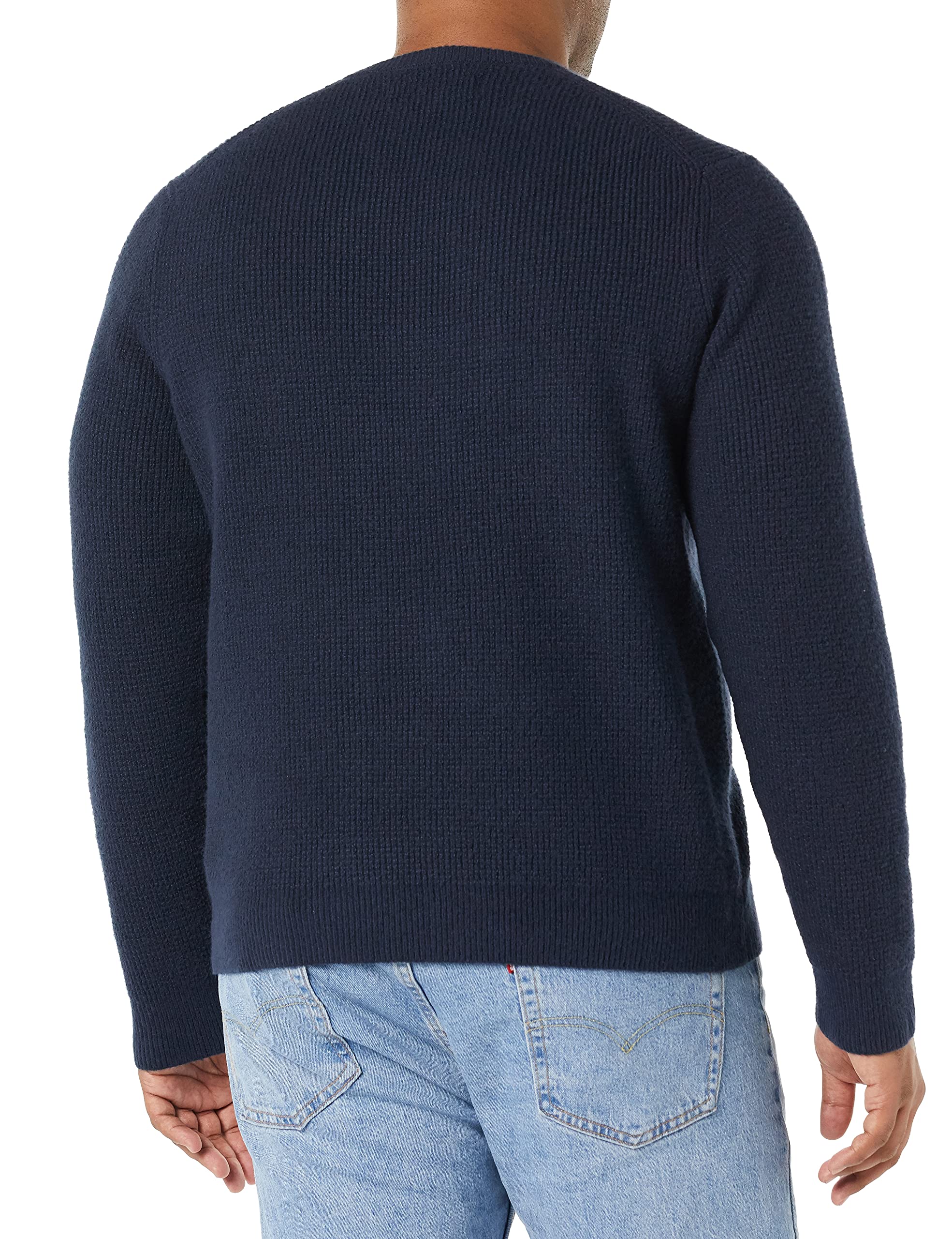 Amazon Essentials Men's Long-Sleeve Soft Touch Waffle Stitch Crewneck Sweater - Comfortable & Warm Knit Pullover for Casual Wear, Office, and Outdoor Activities