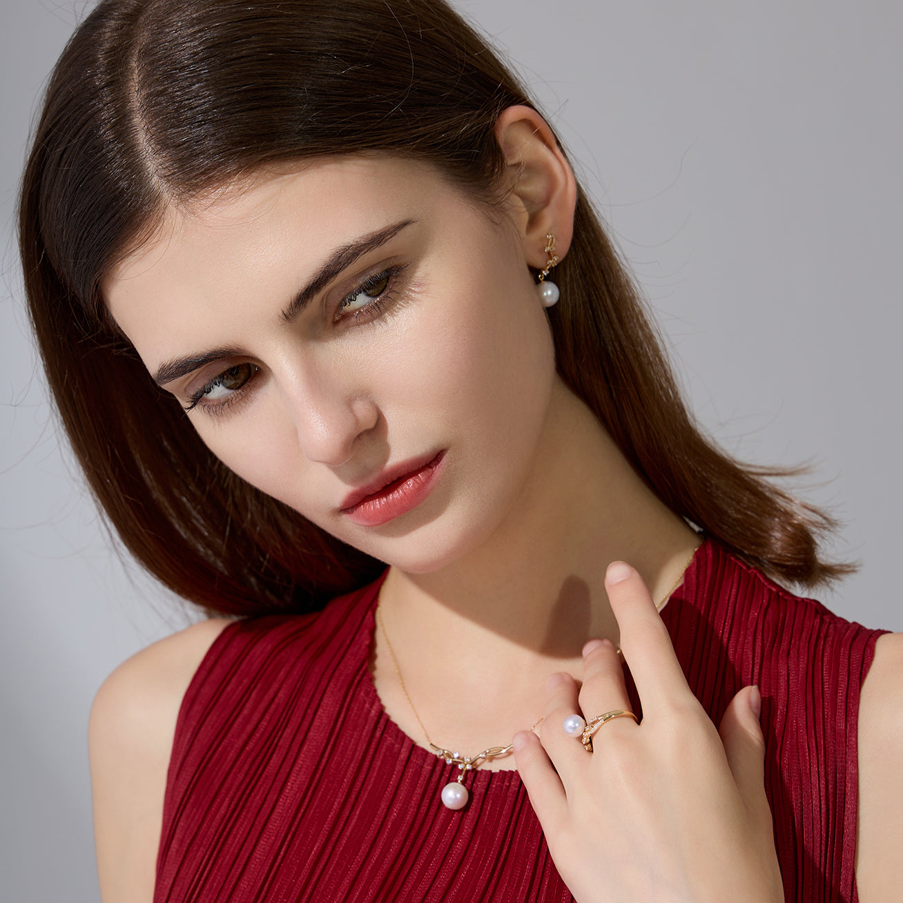 18K Gold Freshwater Pearl Necklace KN00084 | STARRY - Elegant Jewelry for Women, Perfect for Weddings, Parties & Special Occasions