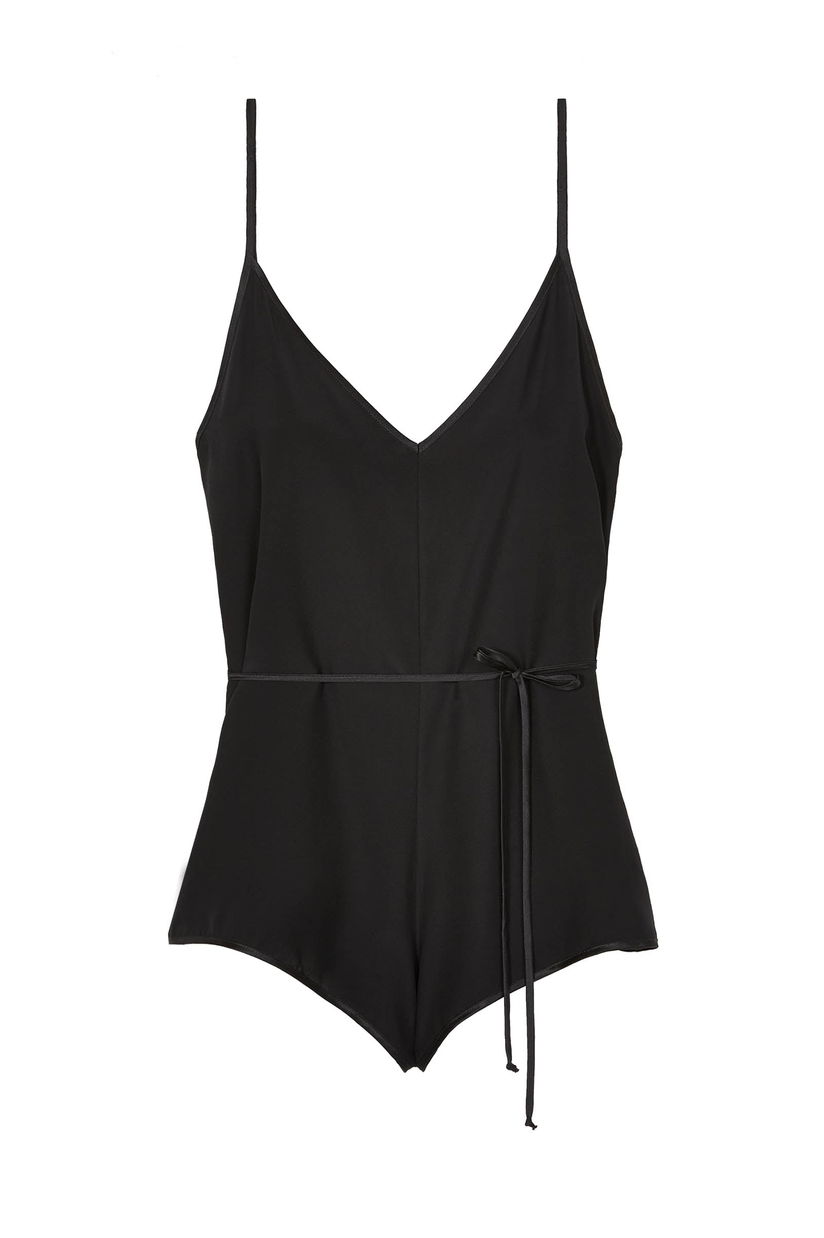 Dream Day Silk Romper for Women - Soft & Comfortable Black Sleepwear & Loungewear - Perfect for Nighttime Relaxation & Home Comfort