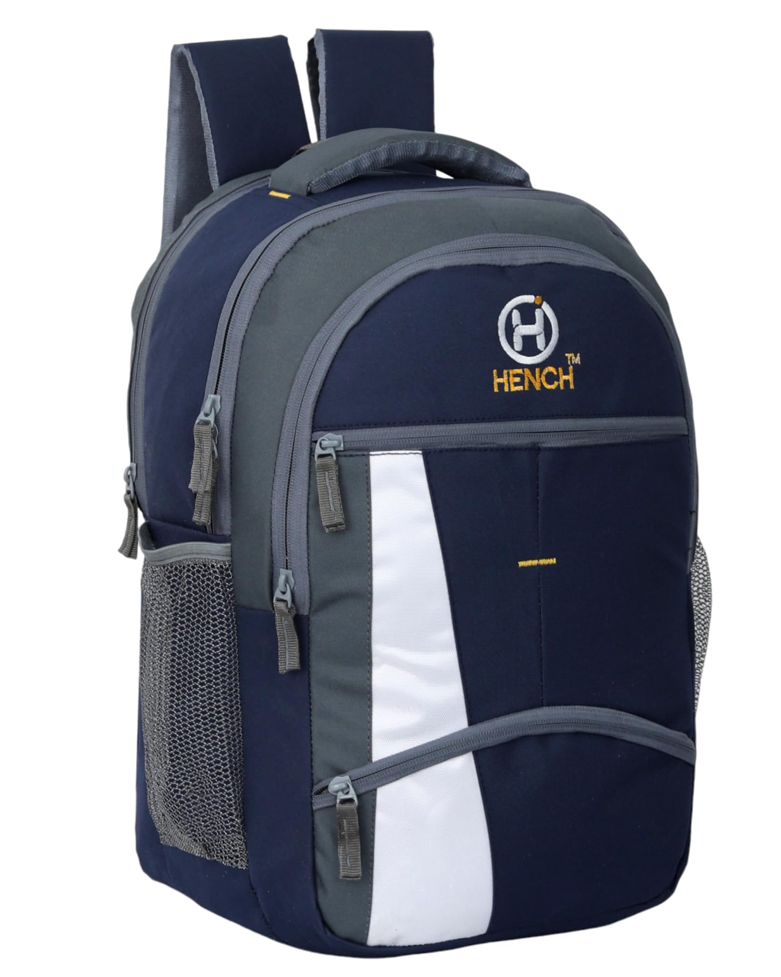 Waterproof School Backpack for College Students - Durable Laptop Bag with Analog Watch for Men & Women (Navy Blue) - Perfect for School, Travel & Outdoor Activities