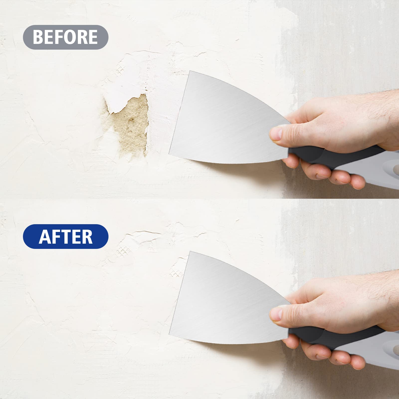 3 Inch Stainless Steel Paint Scraper with Hammer End - Small Putty Knife for Wood, Drywall & Taping - Durable Mister Rui Scraper Tool for DIY Home Renovation, Wall Repair & Paint Removal