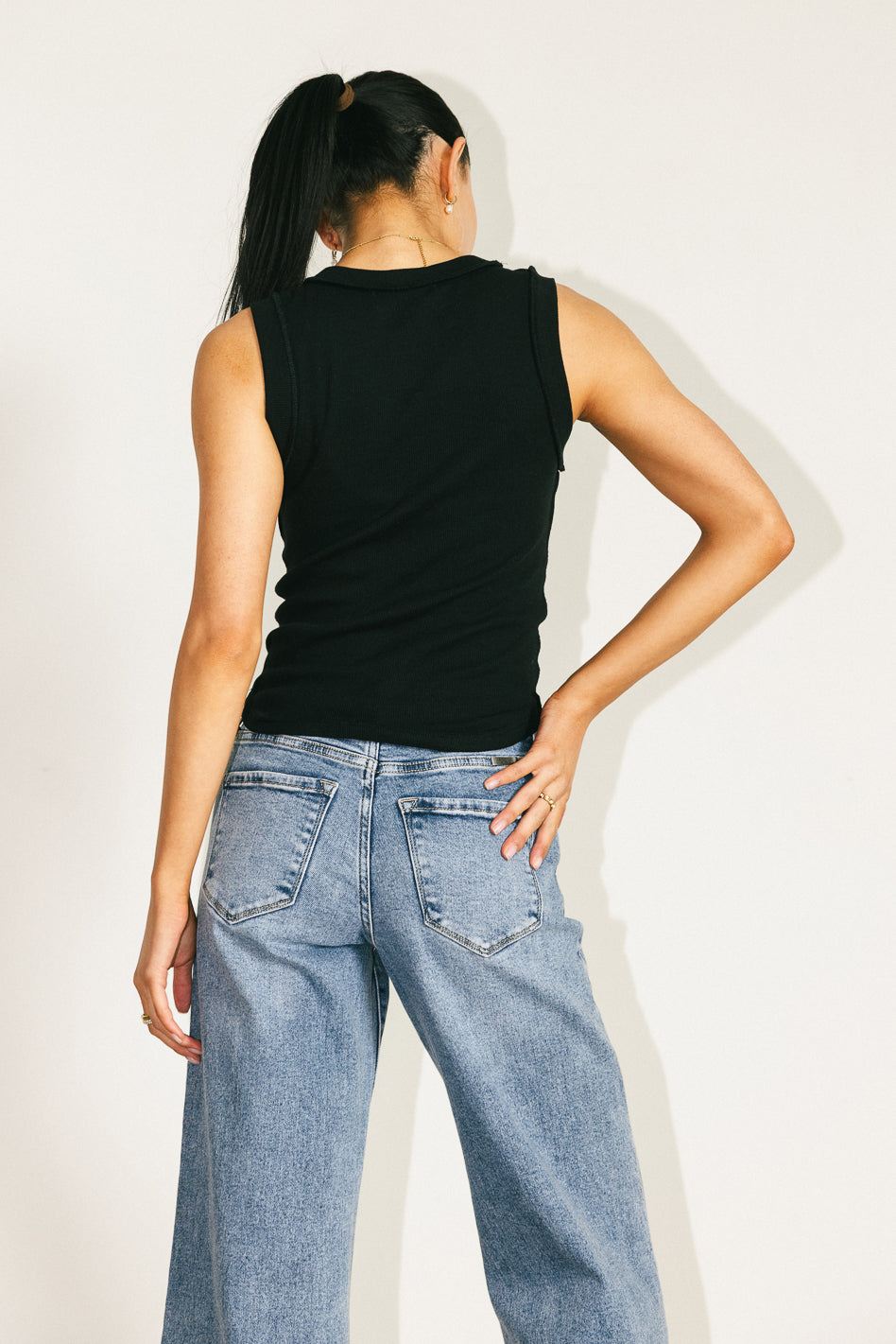 Women's Kimberly Black Tank Top - Soft & Comfortable Summer Casual Wear for Gym, Beach, and Everyday Outfits