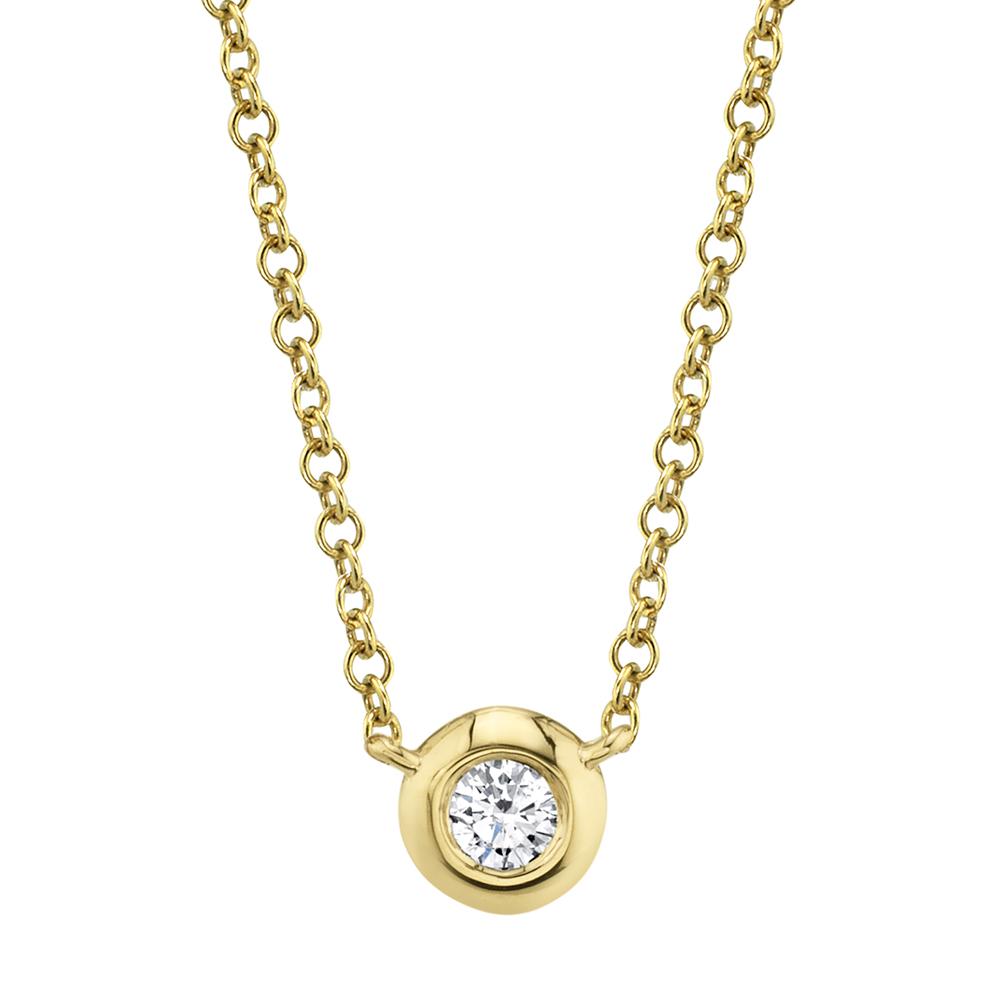 0.05 Carat Diamond Bezel Pendant Necklace - Dainty & Elegant Jewelry Gift for Women - Perfect for Weddings, Anniversaries & Special Occasions