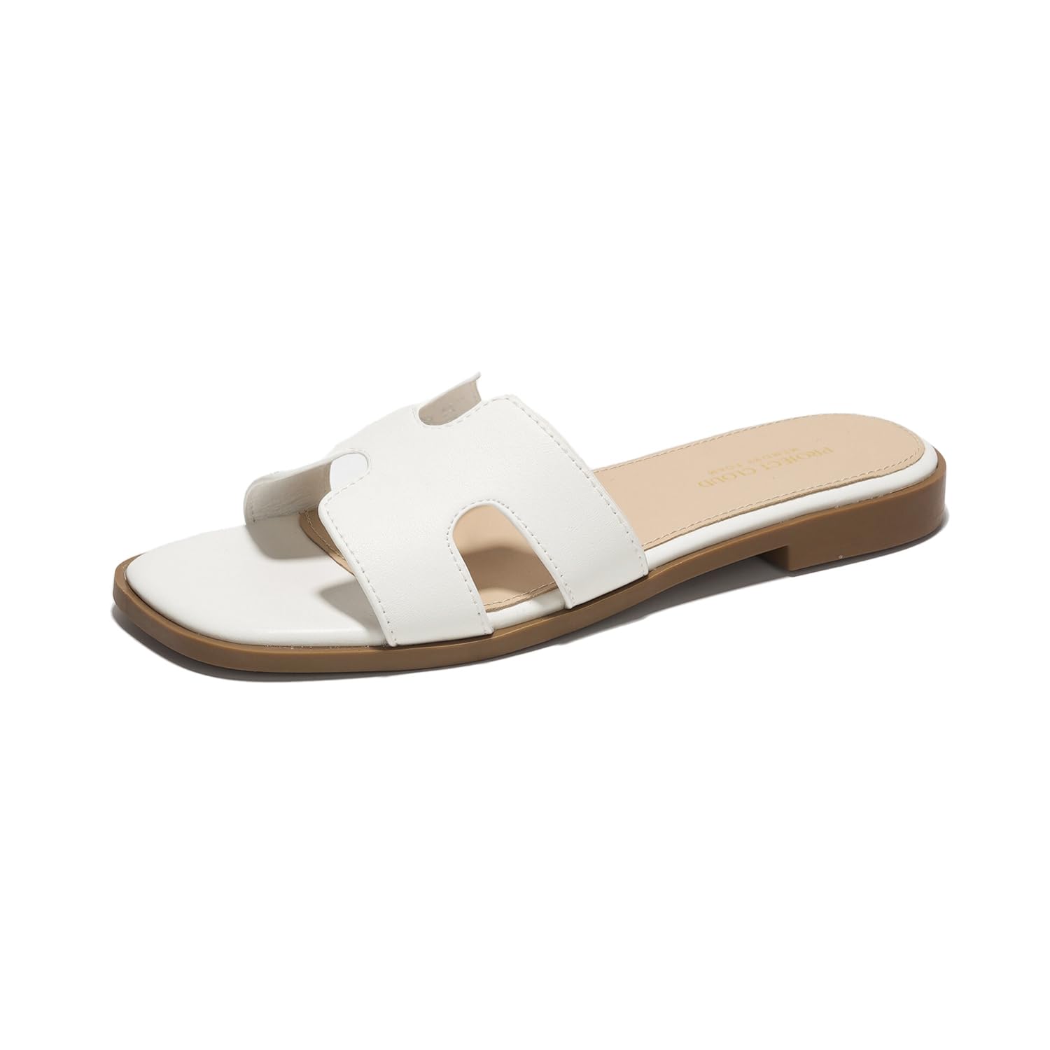 Women's Leather Flat Sandals with Memory Foam Insole - Comfortable Slip-On Mules for Walking - Summer Casual Sandals (Jannel) | Perfect for Beach, Vacation & Everyday Wear