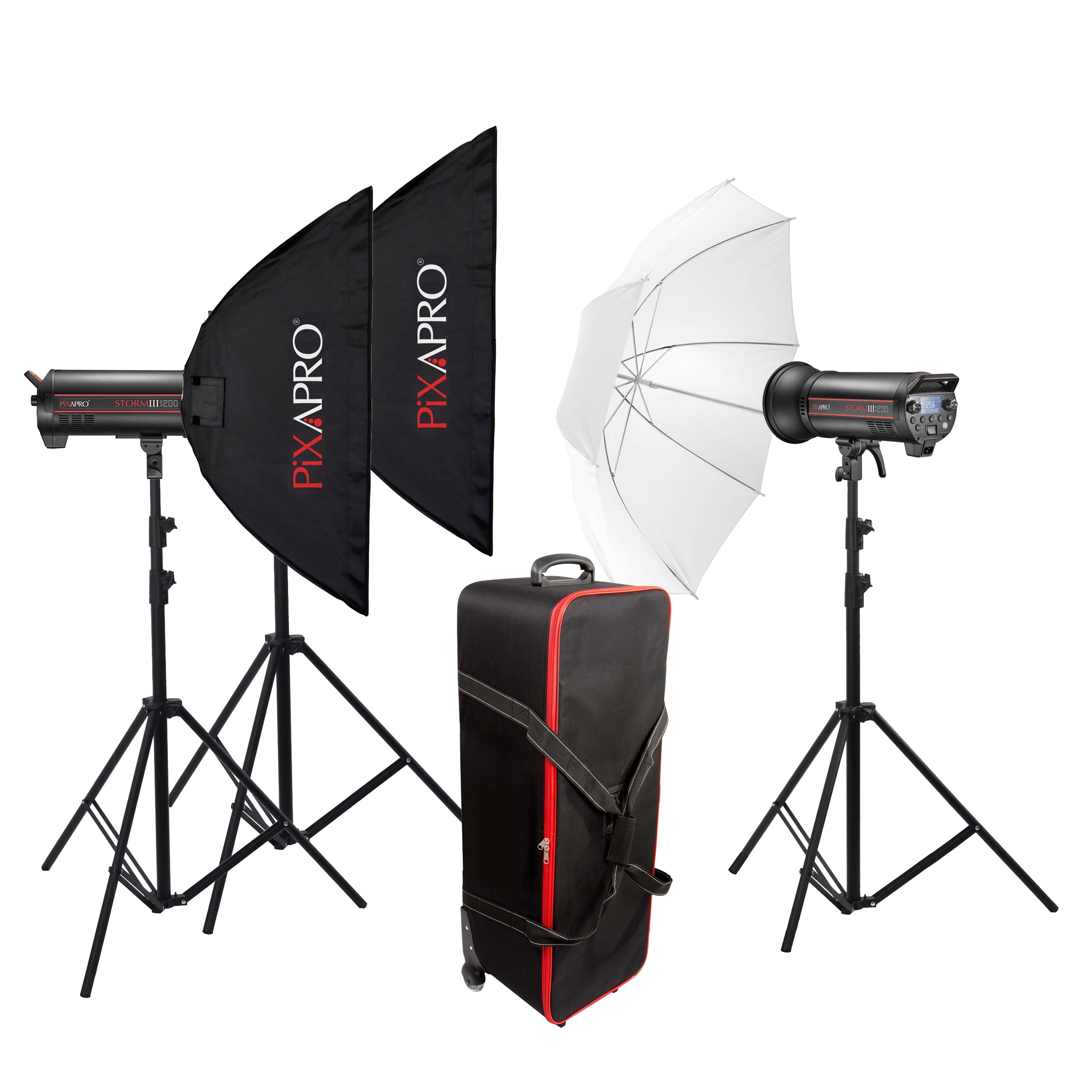 STORM1200 MKIII 3600Ws 3 Head HSS Studio Flash Kit (QT1200 III) - Professional Photography Lighting for Portraits, Fashion & Product Shoots