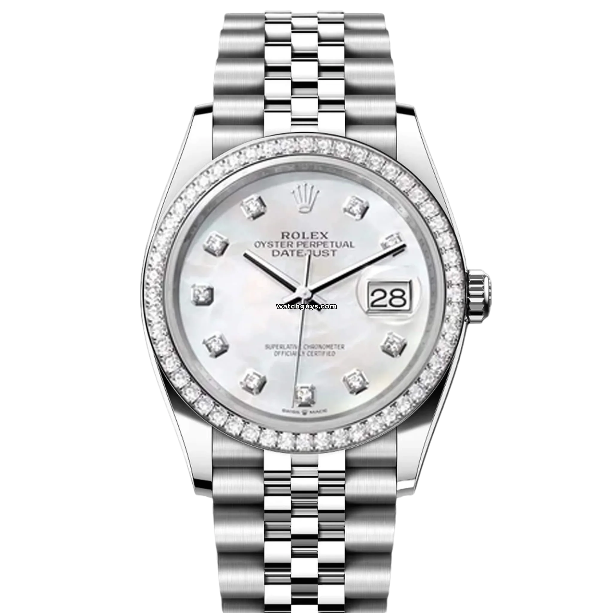 Rolex Datejust 116200 Stainless Steel Watch with Mother of Pearl Dial and Diamond Hour Markers - Perfect for Luxury Gifts, Special Occasions & Business Events