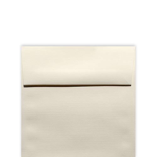 Premium 5.5x5.5 Inch Natural White Linen Envelopes - 80lb Textured Paper - Pack of 250 - Perfect for Wedding Invitations, Greeting Cards & Business Correspondence