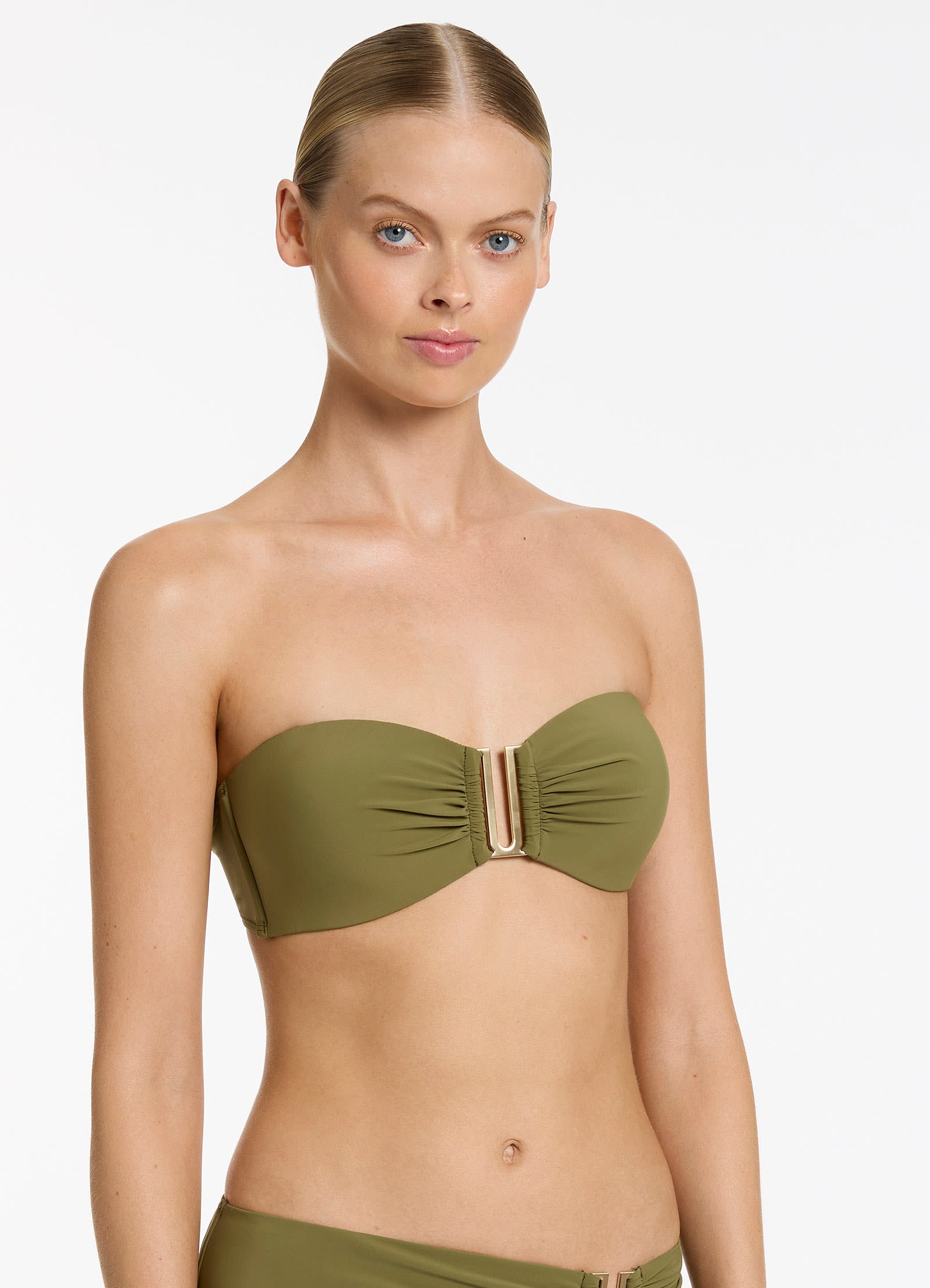 Jetset Bandeau Bikini Top - Moss Green Swimwear for Women | Perfect for Beach Vacations, Pool Parties & Summer Getaways