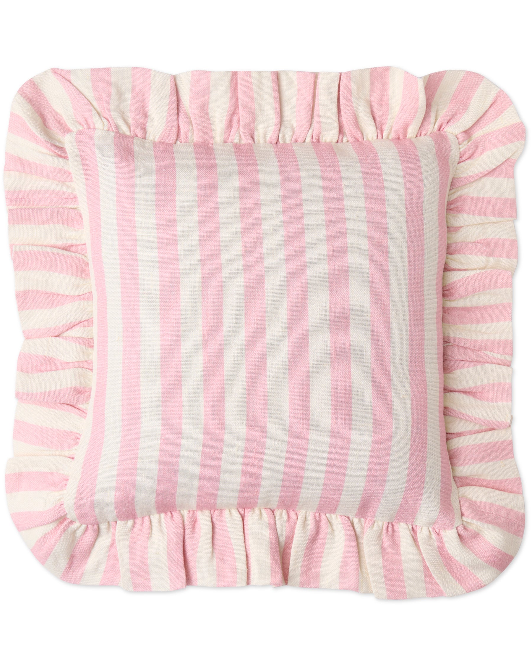 Cotton Candy Square Frill Upholstery Cushion - Soft Decorative Throw Pillow for Sofa, Bed, Chair - Perfect for Living Room, Bedroom & Nursery Decor