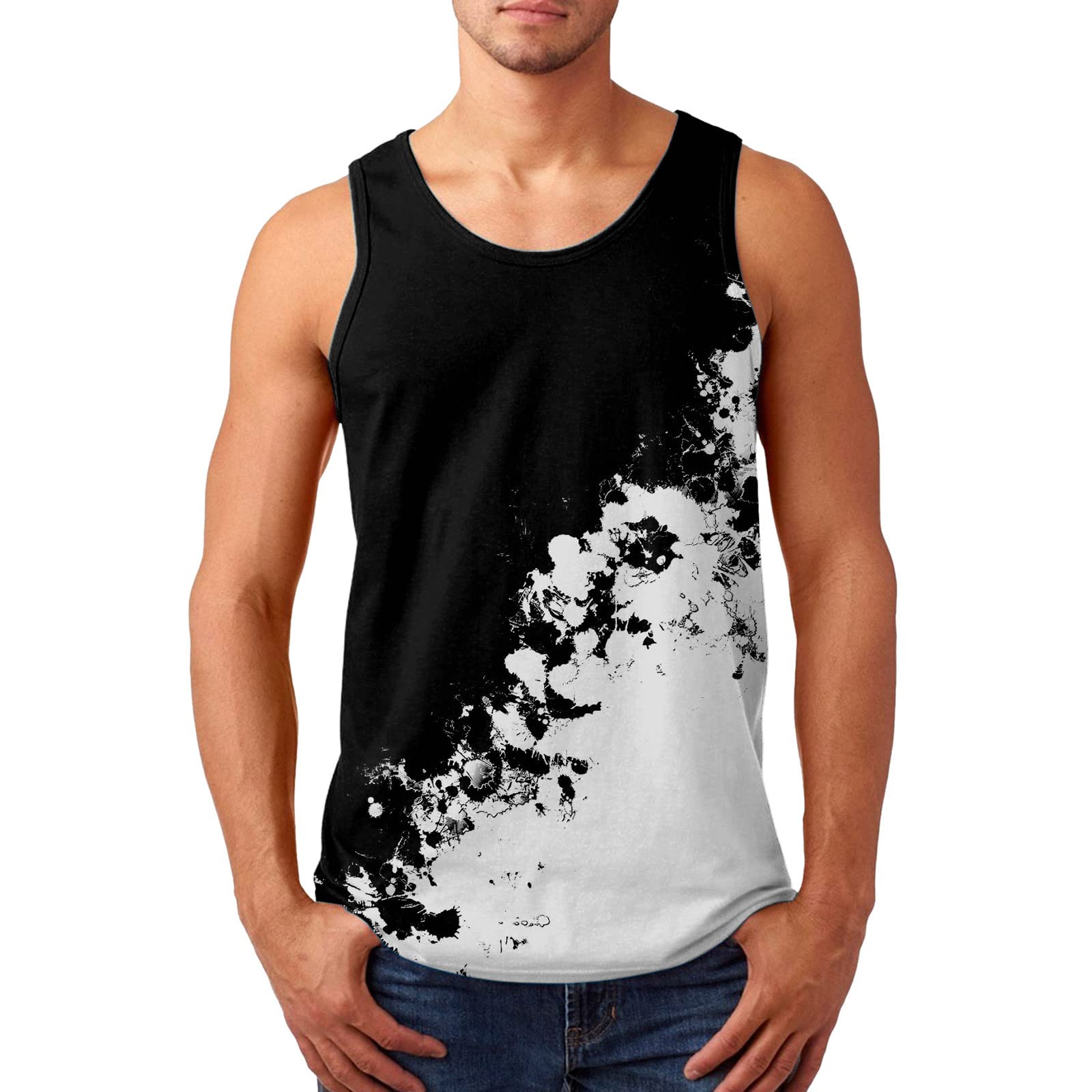Kangma Men's Sleeveless Tank Tops - Summer Graphic Muscle Tees for Bodybuilding & Fitness - Casual Hawaii Style Sleeveless Vests - Perfect for Gym, Beach & Outdoor Activities