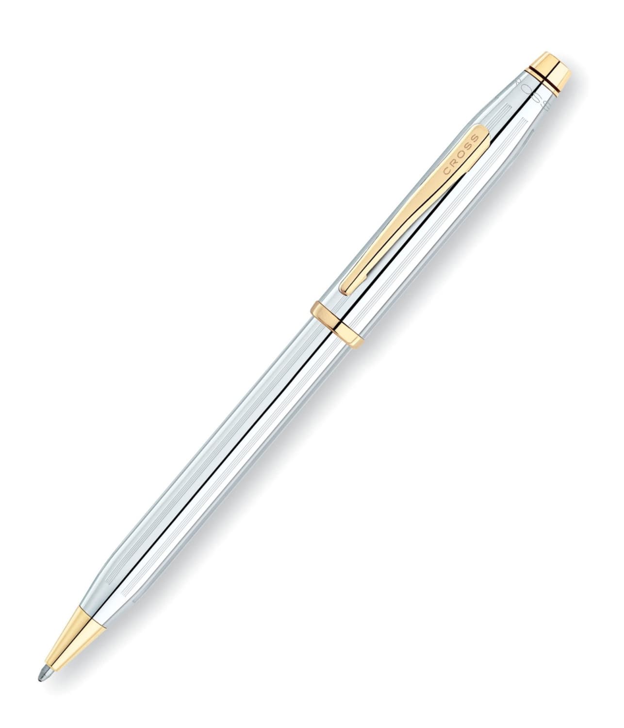 Cross Century II Ballpoint Pen - Medalist Chrome with Gold Trim - Premium Writing Instrument for Business, Gifts & Everyday Use