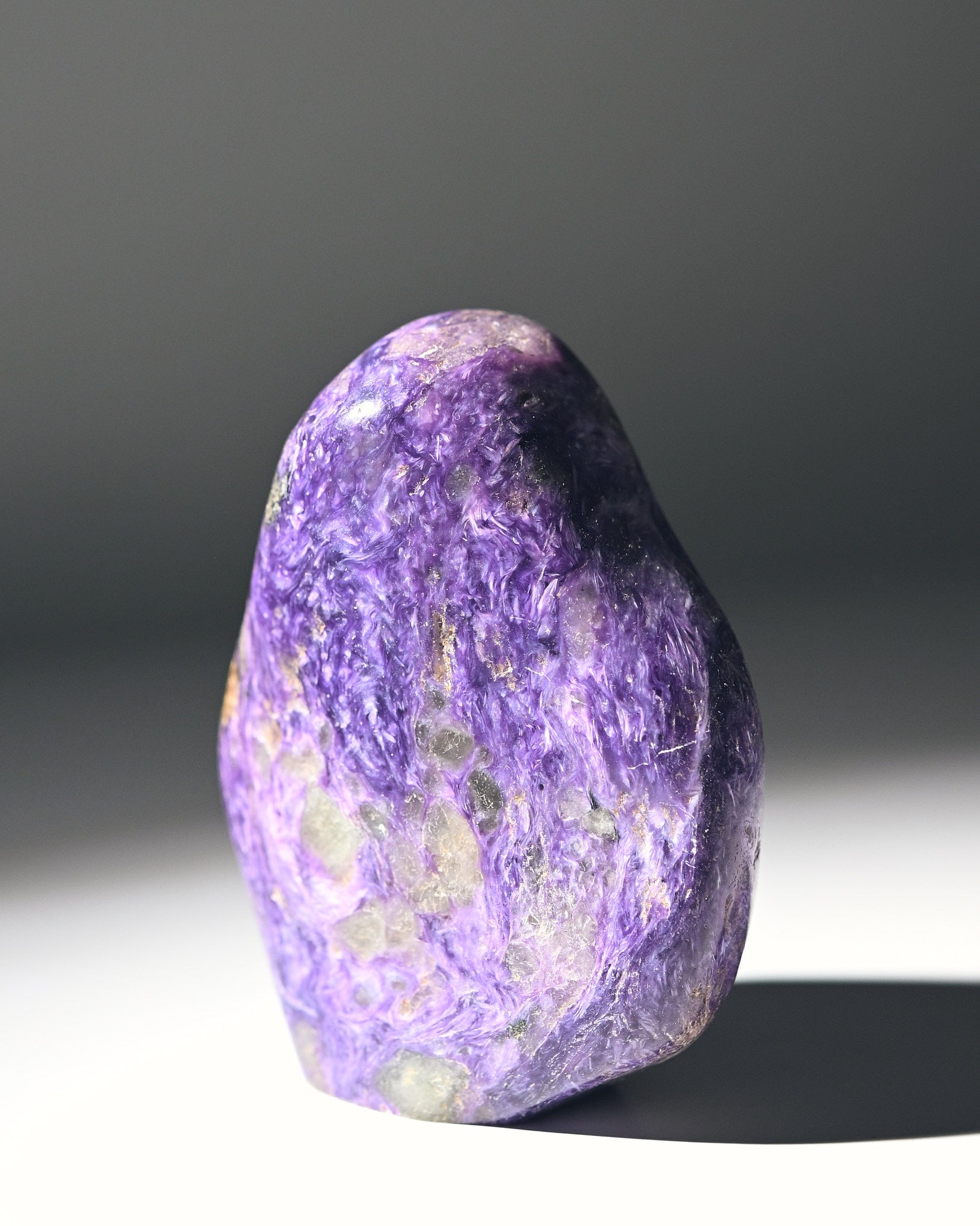 Natural Charoite Freeform Stone - 3 Inch Healing Crystal for Meditation, Reiki & Home Decor | Spiritual Energy & Stress Relief