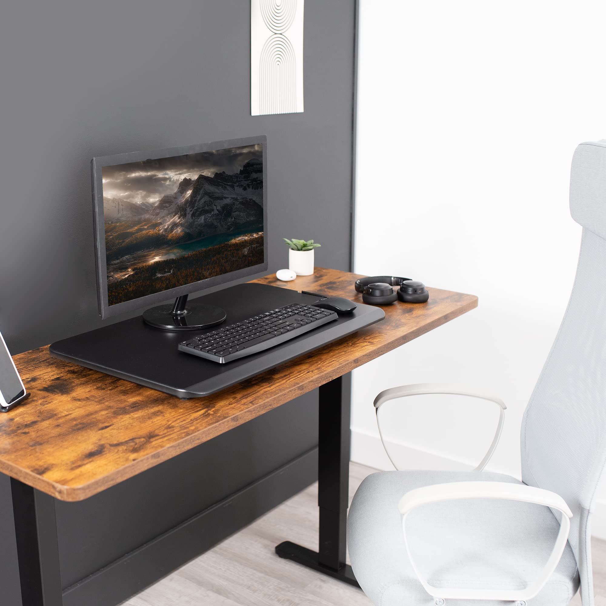 VIVO Adjustable Standing Desk Converter 29 inch - Sit Stand Workstation for Monitor & Laptop, Ergonomic Height Adjustable Riser Platform (DESK-V000U) - Perfect for Home Office, Gaming Setup & Workspace Productivity