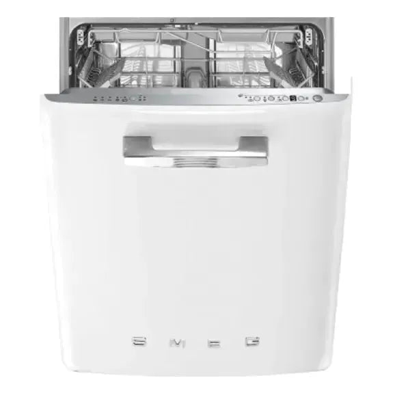 Smeg 60cm 50's Retro Style Dishwasher DWIFABB2 in White - Vintage Kitchen Appliance for Modern Homes | Perfect for Small Spaces & Stylish Kitchens