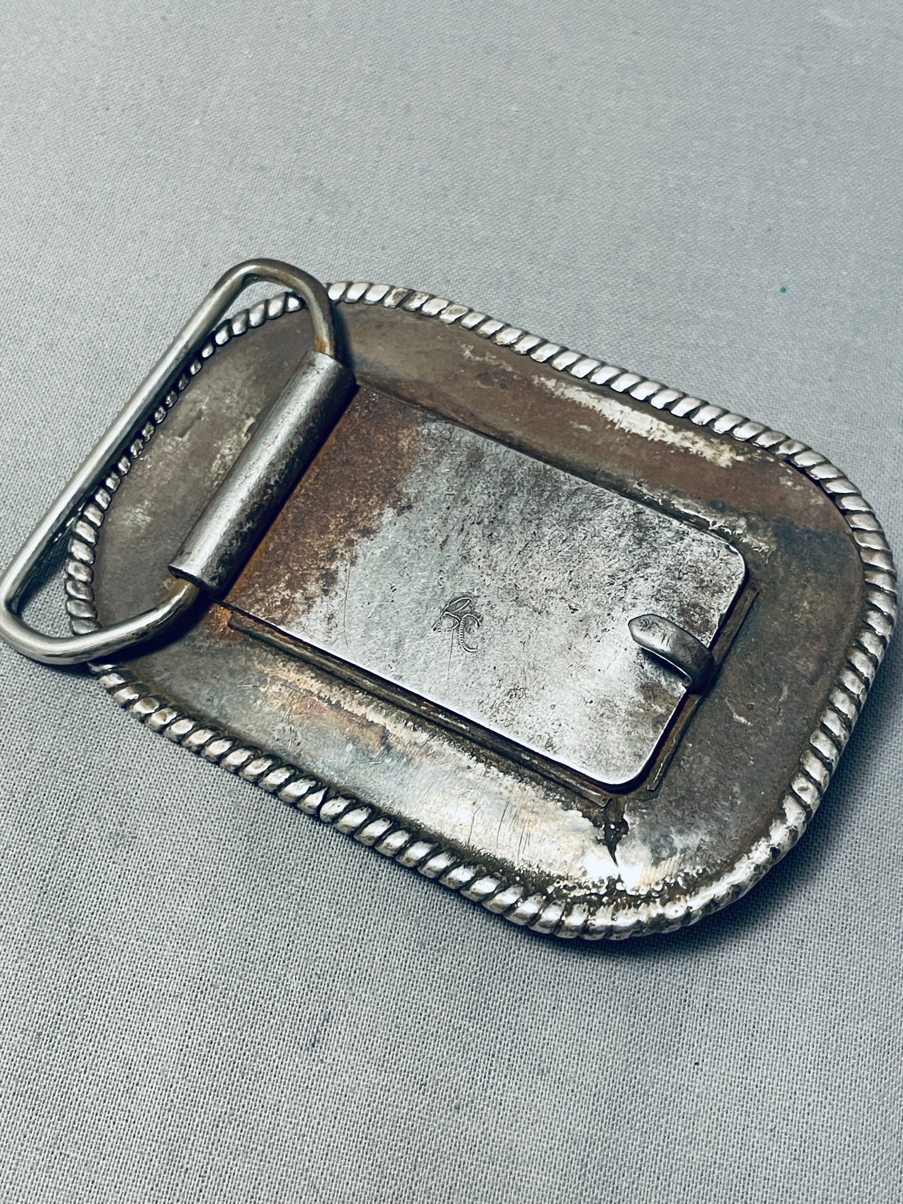 Vintage Navajo Turtle Sterling Silver Buckle - 100 Grams Authentic Native American Jewelry - Perfect for Western Belts, Boho Fashion & Cultural Accessories