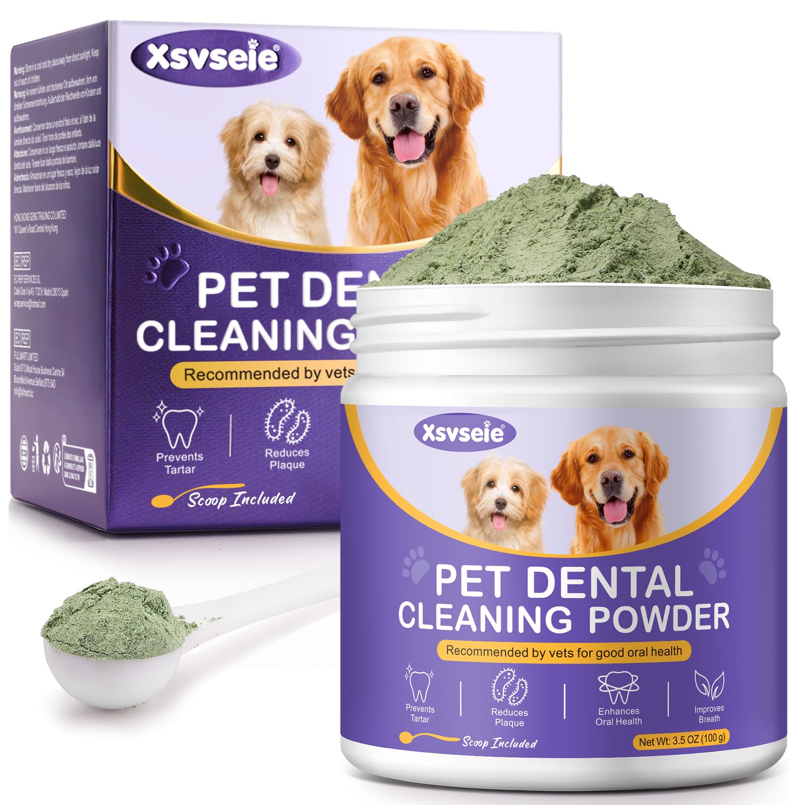 **Natural Dog Dental Powder for Fresh Breath & Teeth Cleaning - Plaque & Tartar Remover for Small, Medium & Large Dogs - Easy-to-Use Oral Care Solution for Daily Use at Home**    *(Use Case: Helps maintain your dog's dental hygiene, freshens breath, and reduces plaque buildup for healthier teeth and gums.)*