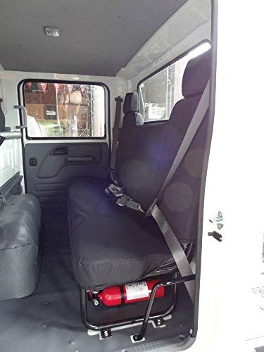 Durafit Seat Covers for 2006-2021 Isuzu NPR - Full Set Car Seat Covers with 40/60 Split Front Bench & Solid Rear Bench - IS2-C1 Black Endura - Perfect for Work Trucks, Delivery Vehicles, and Commercial Use