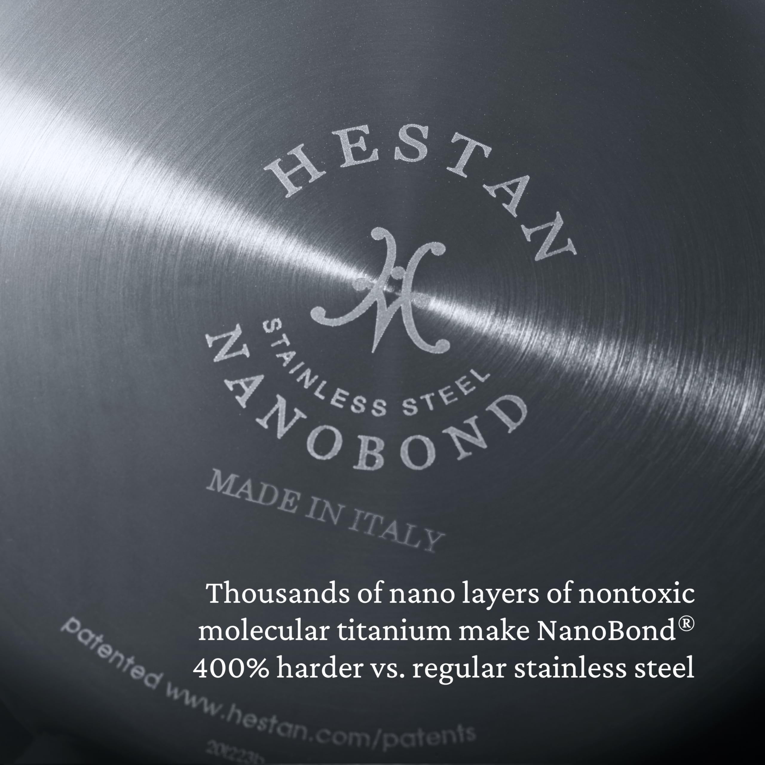 Hestan NanoBond Titanium Stainless Steel 3.5-Quart Sauté Pan with Lid - PFAS & Chemical-Free Non-Toxic Cookware - Induction Compatible - Perfect for Sautéing, Frying & Healthy Cooking