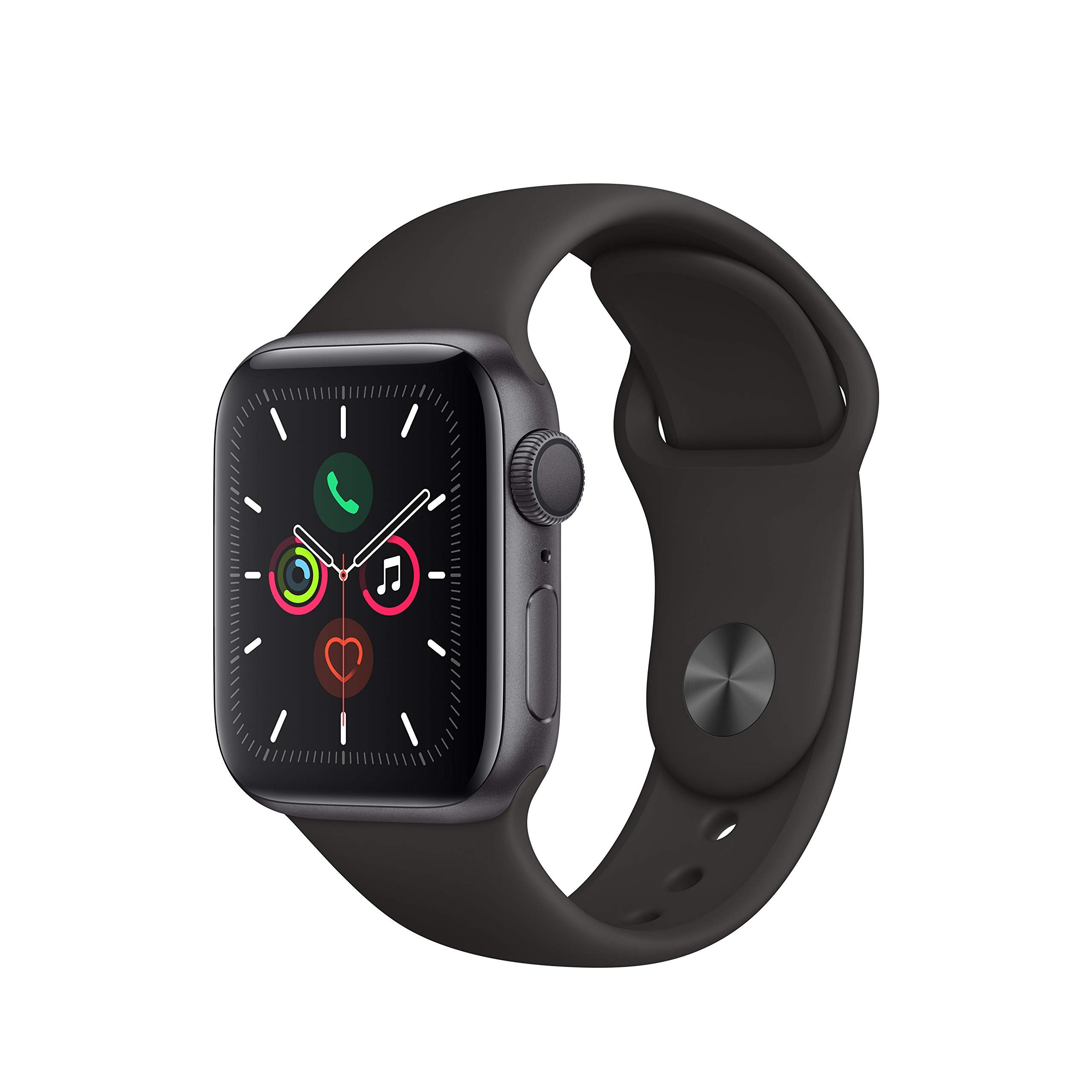 Refurbished Apple Watch Series 5 GPS 40mm - Space Gray Aluminum Case with Black Sport Band | Smart Fitness Tracker for Running, Swimming & Daily Activity Tracking