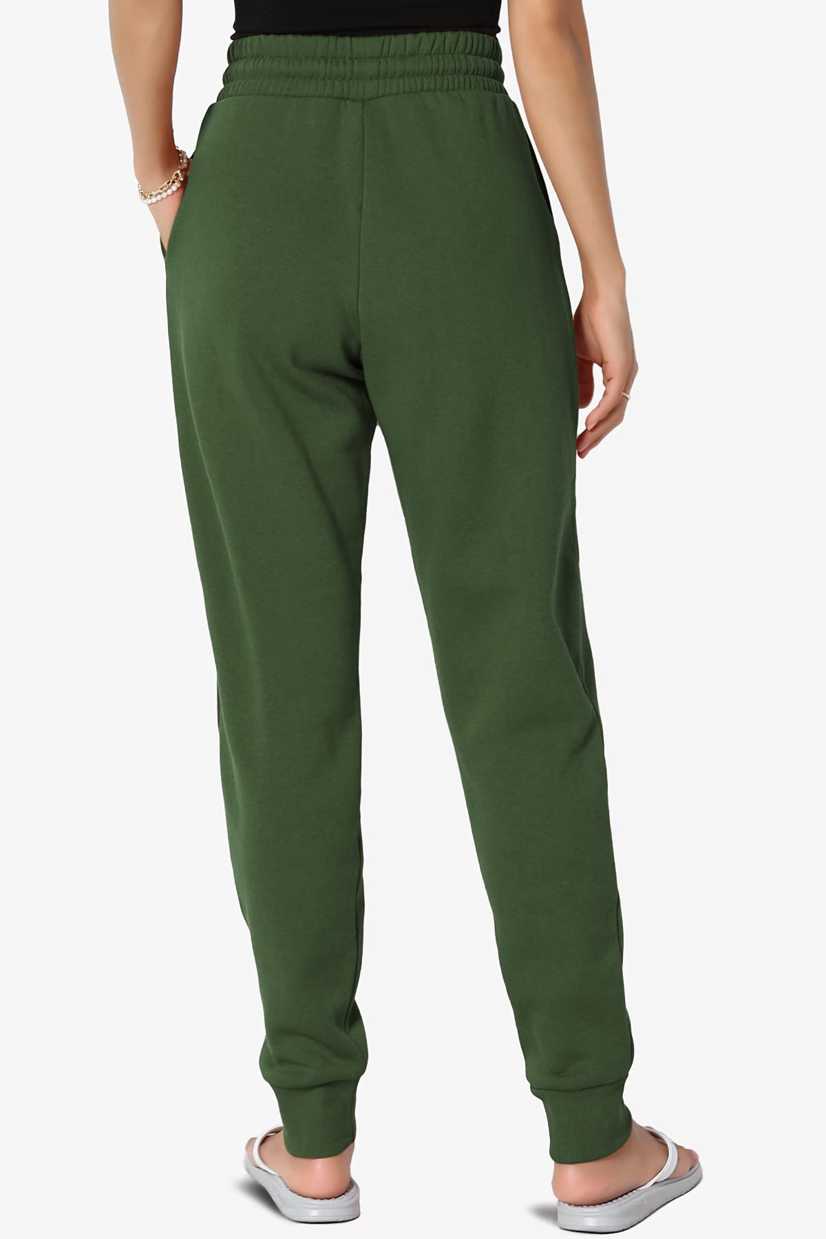 TheMogan Active Lounge Comfy Cotton Blend Drawstring Waist Jogger Sweat Pants for Women - Soft Casual Workout Yoga Pants with Pockets - Perfect for Running, Gym, Travel & Relaxing at Home