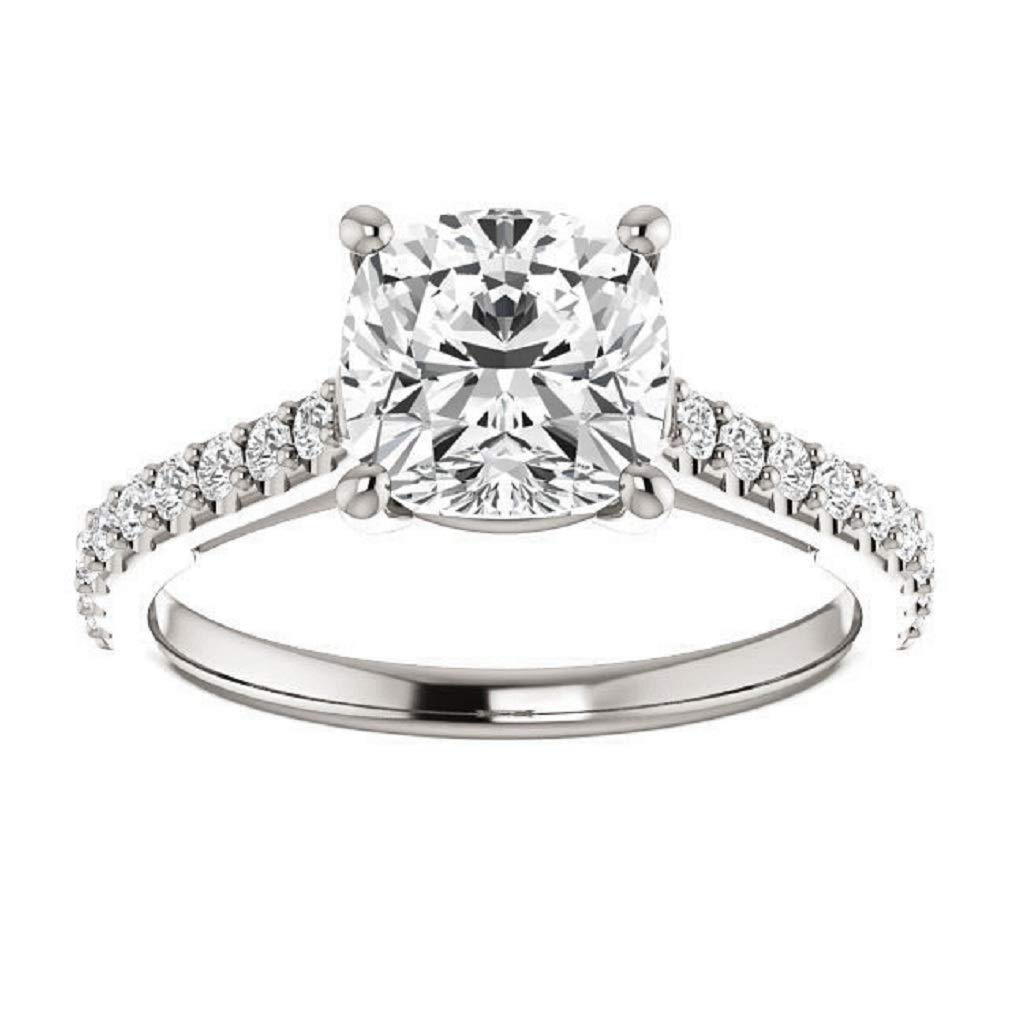 Antique Filigree Engagement Ring Set - 4 CT Cushion Cut Moissanite, VVS1 Clarity, Colorless Diamond Alternative - 925 Sterling Silver Promise & Wedding Ring - Perfect Gift for Anniversaries, Proposals & Special Occasions