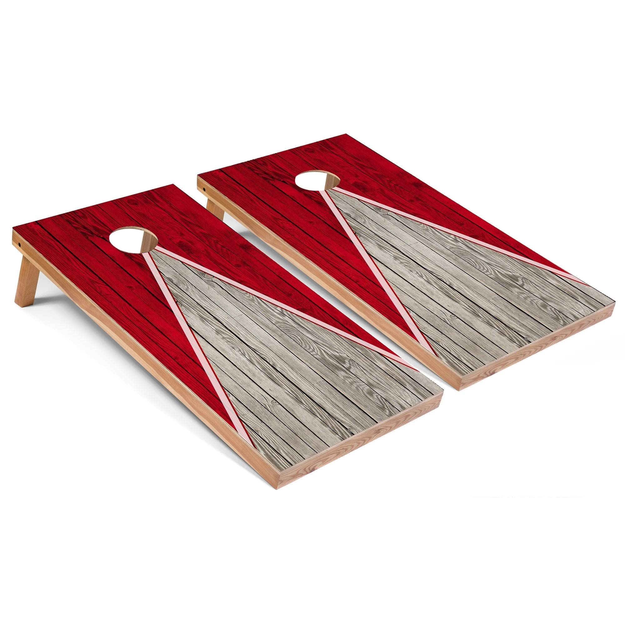 Skip's Garage Red Pyramid Cornhole Set - Regulation Size Portable Cornhole Game with Bags & Carrying Case - Perfect for Backyard Parties, Tailgating, and Outdoor Events