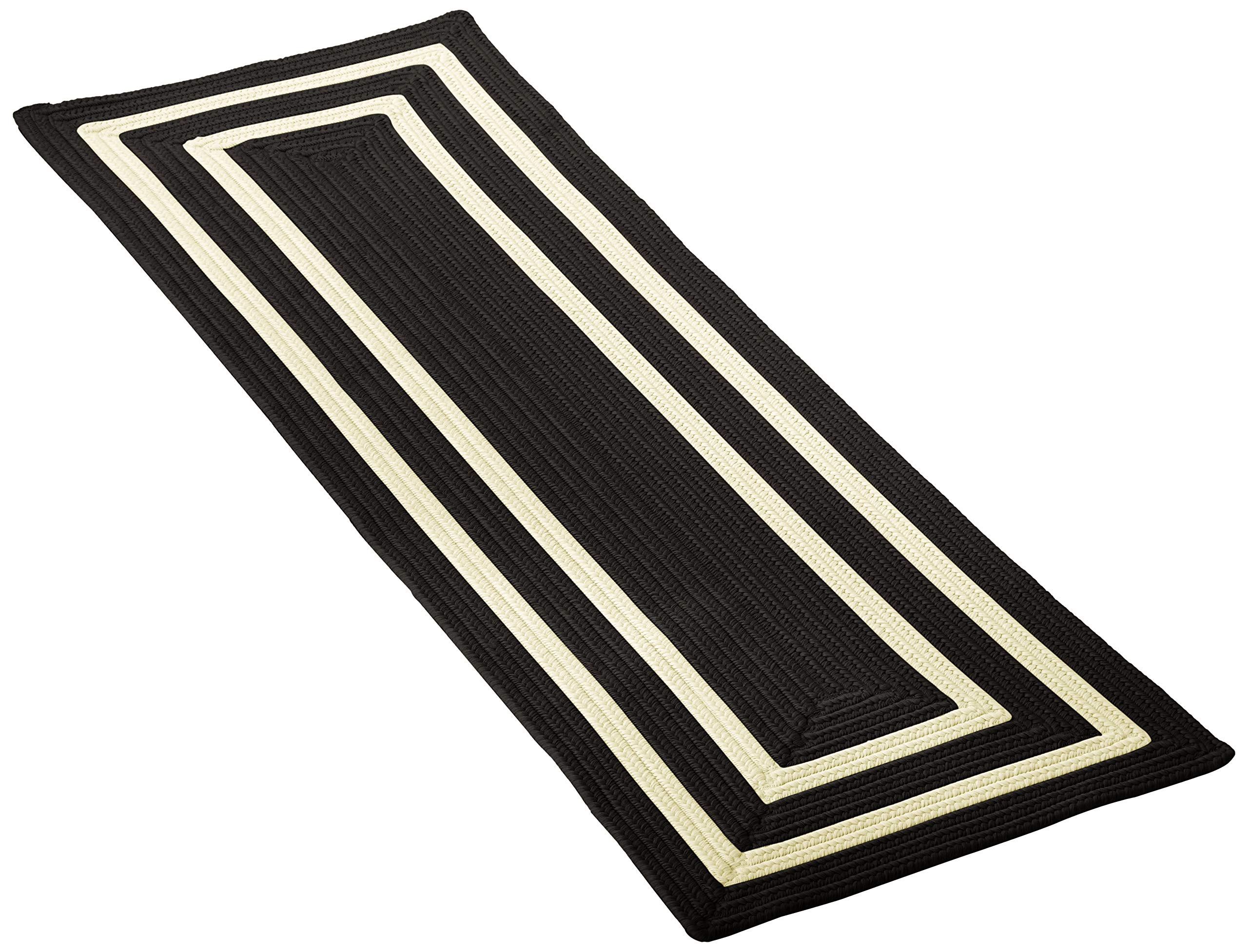 La Playa Rugs 2' x 10' Black & White Striped Runner - Perfect for Hallways, Entryways & Narrow Spaces