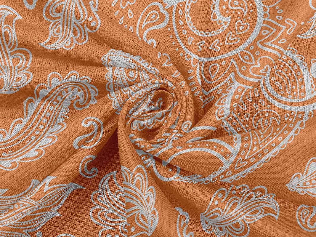 oneOone Rayon Orange Printed Fabric by The Yard - 56 Inch Wide for DIY Clothing, Dresses, Quilting & Home Decor Sewing Supplies | Premium Sewing Material for Crafters